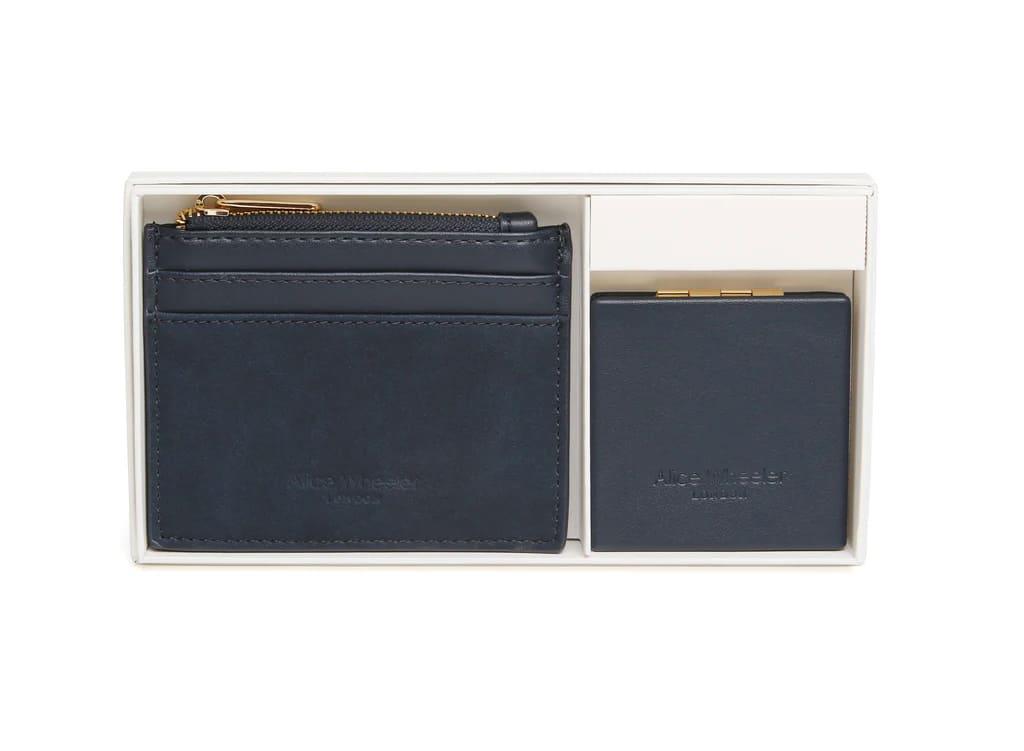 Verona Coin Purse & Vienna Compact Mirror Gift Set In Navy