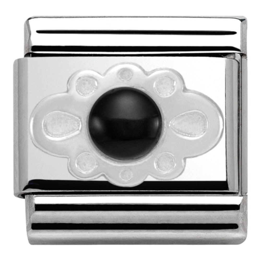 Classic Black Agate Ribbon Link