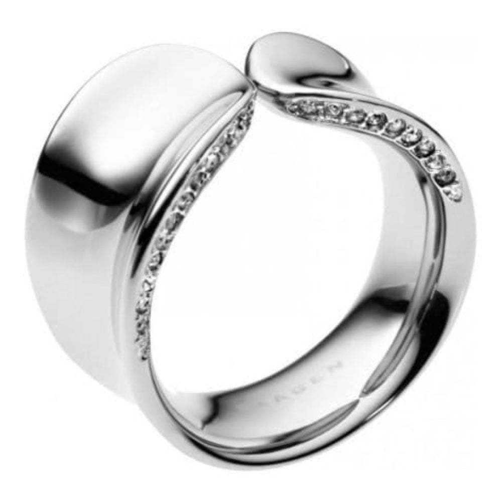 Ladies Steel Crystalised Ring Sized N