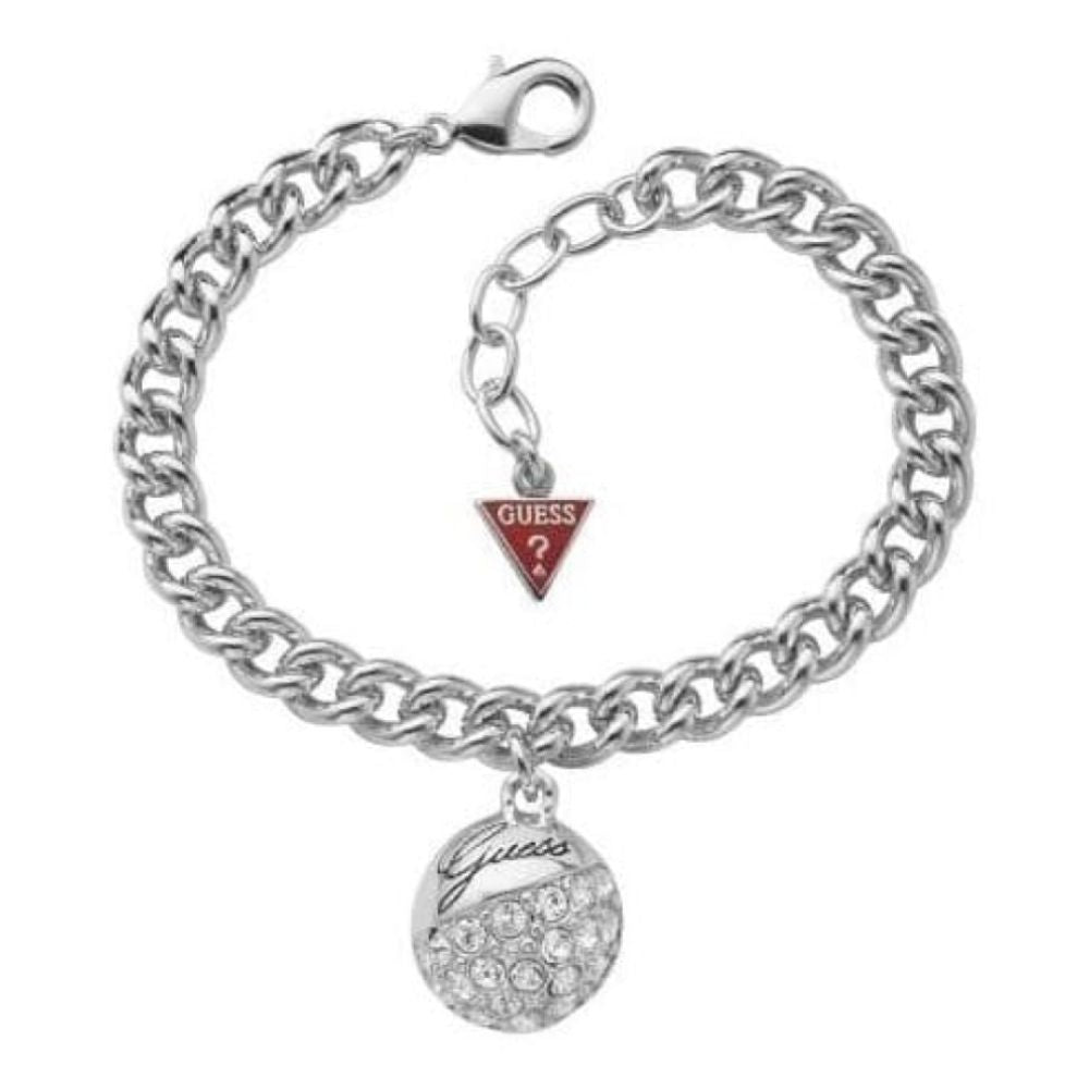 Ladies Stainless Steel Crystal Crush Ball Pendant Bracelet