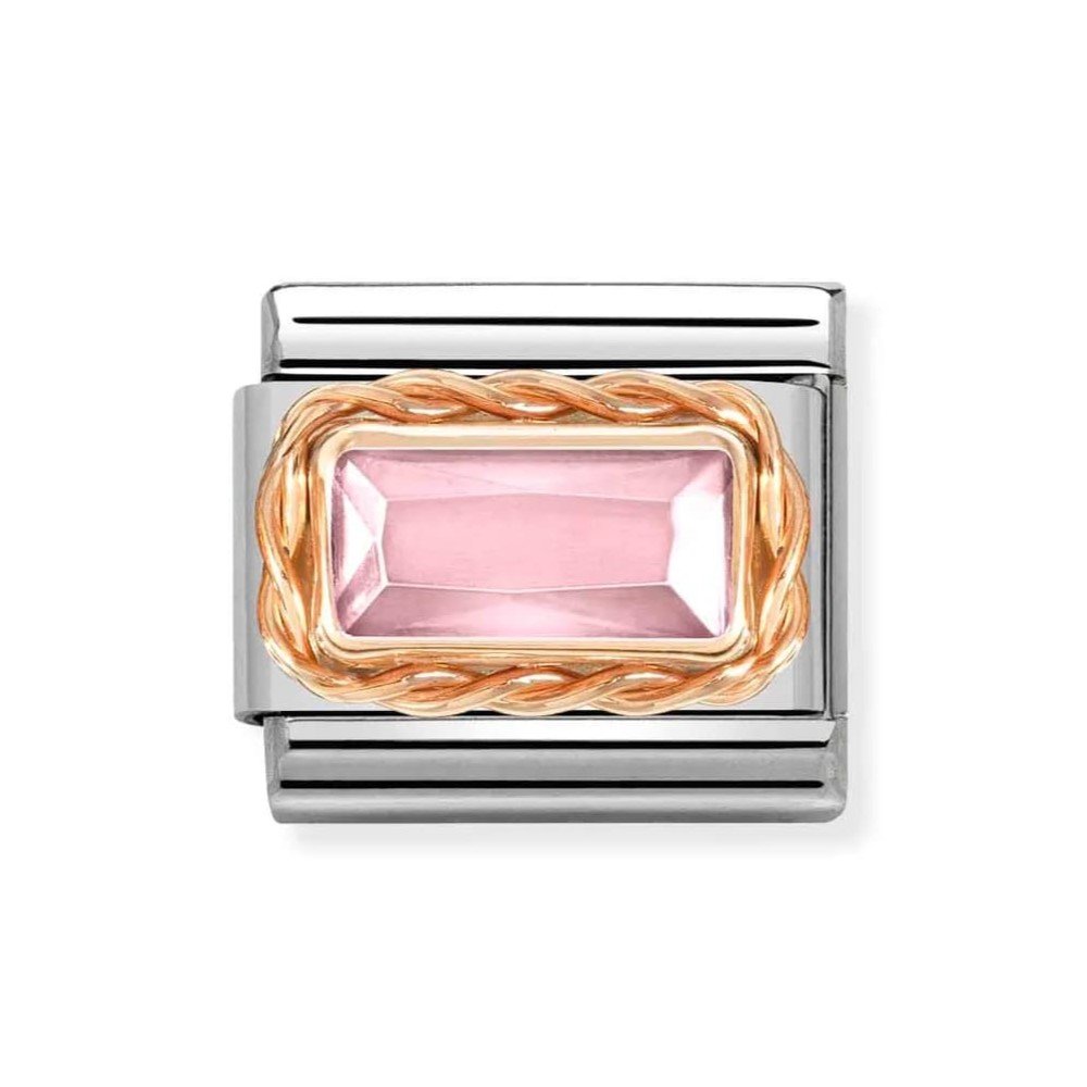 Composable Classic Pink CZ Link In 9k Rose Gold