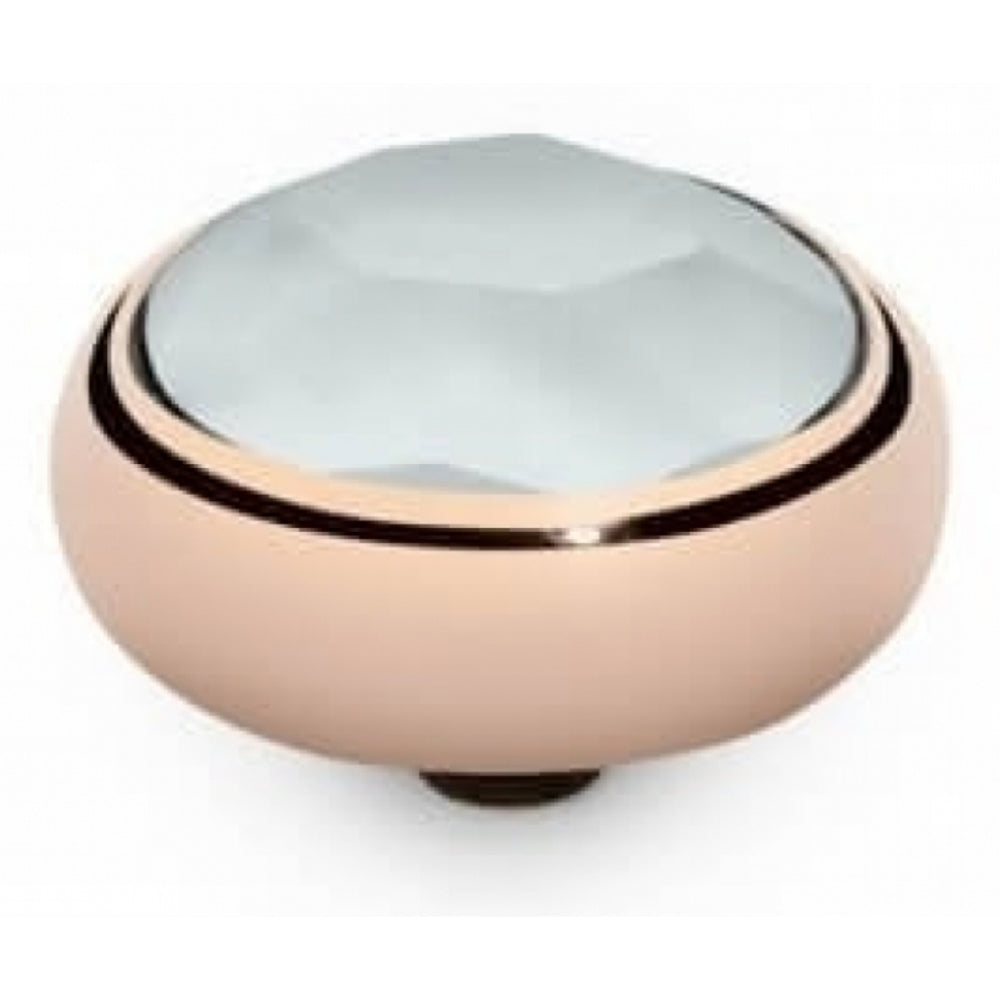 Famosa Rose Gold Plated 10mm Sesto Powder Blue Ring Top