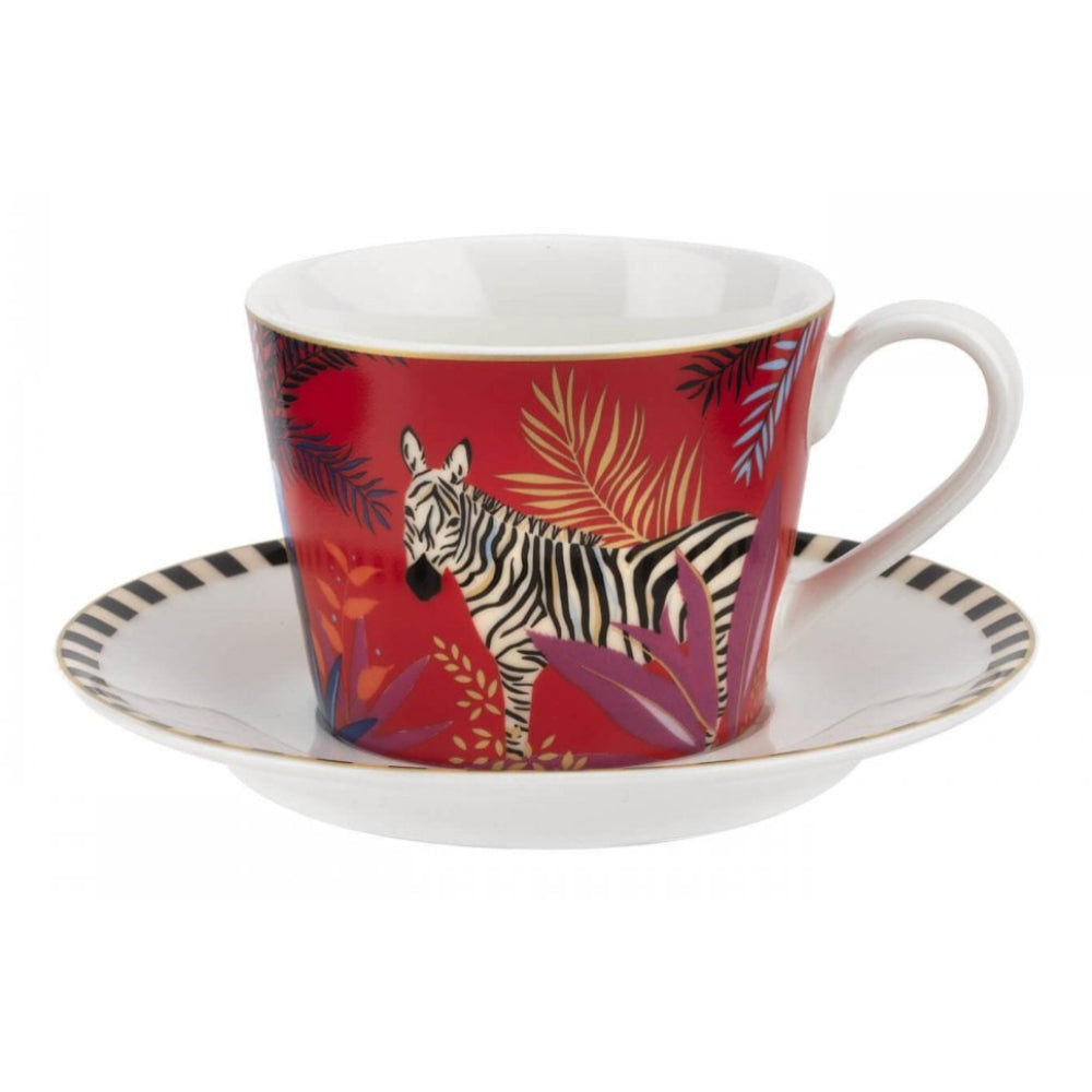 Tahiti Tea Cup & Saucer - Zebra