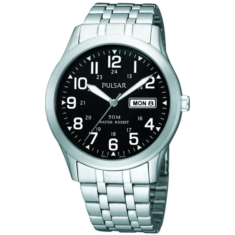 Mens Chrome Date Display Bracelet Watch