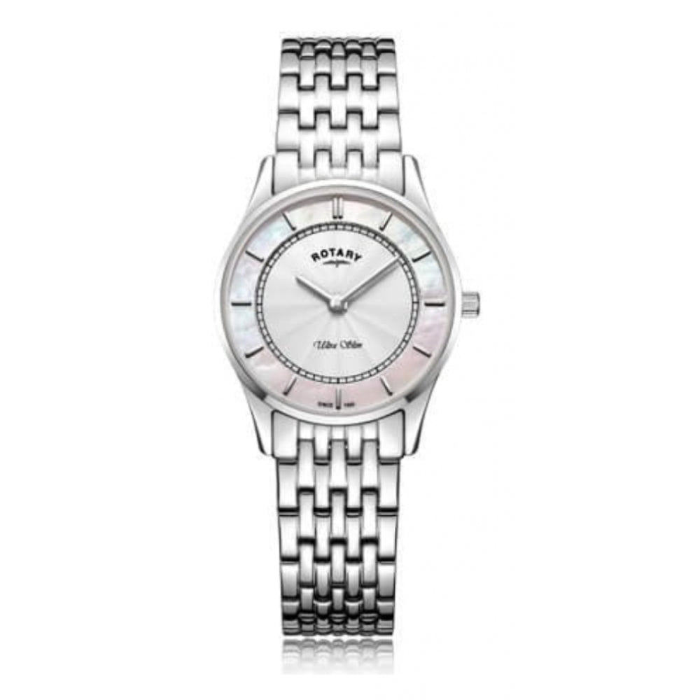 Ultra Slim MOP Dial Stainless Steel Bracelet Strap Ladies Watch