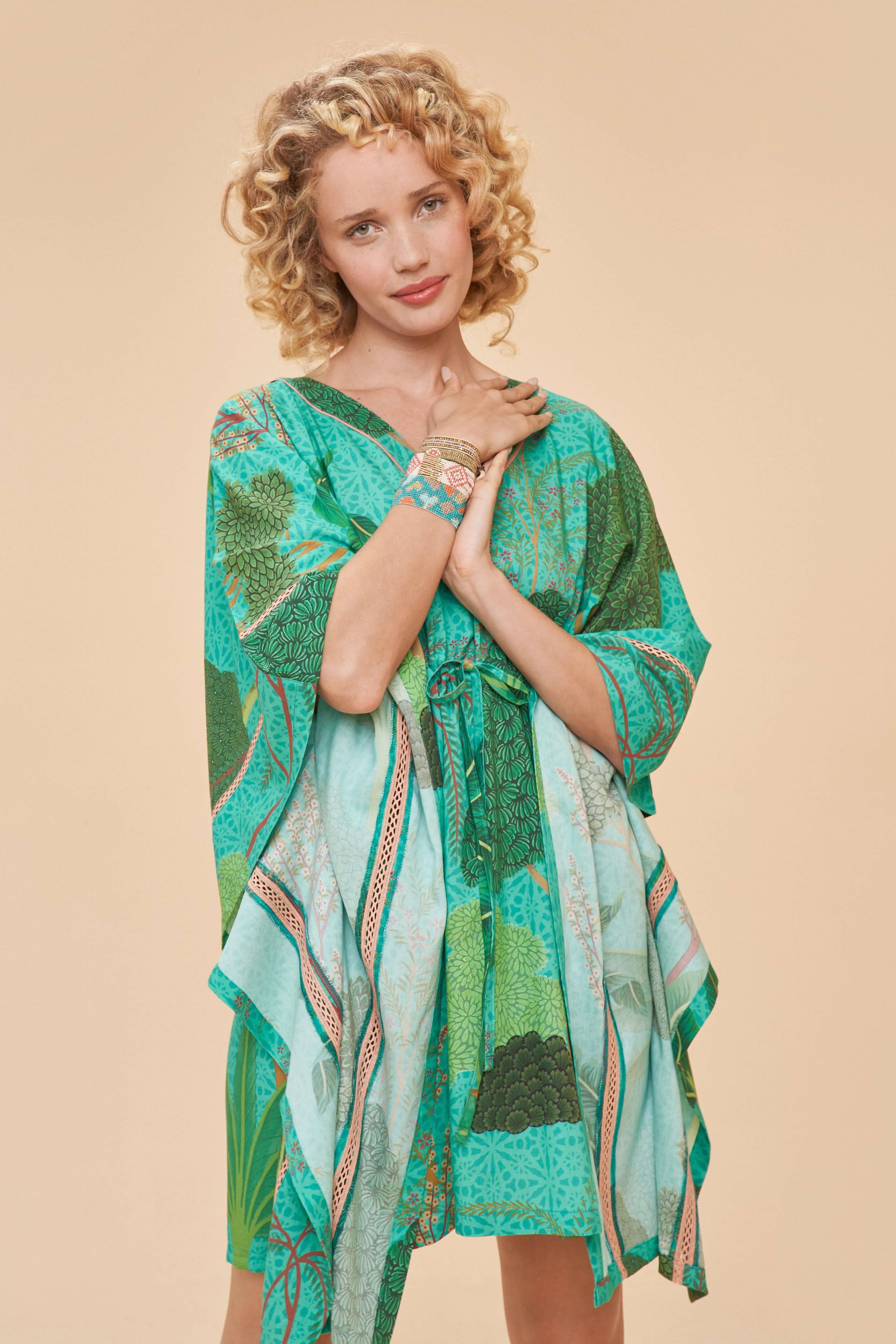 Beach Cover Up - Secret Paradise in Aqua