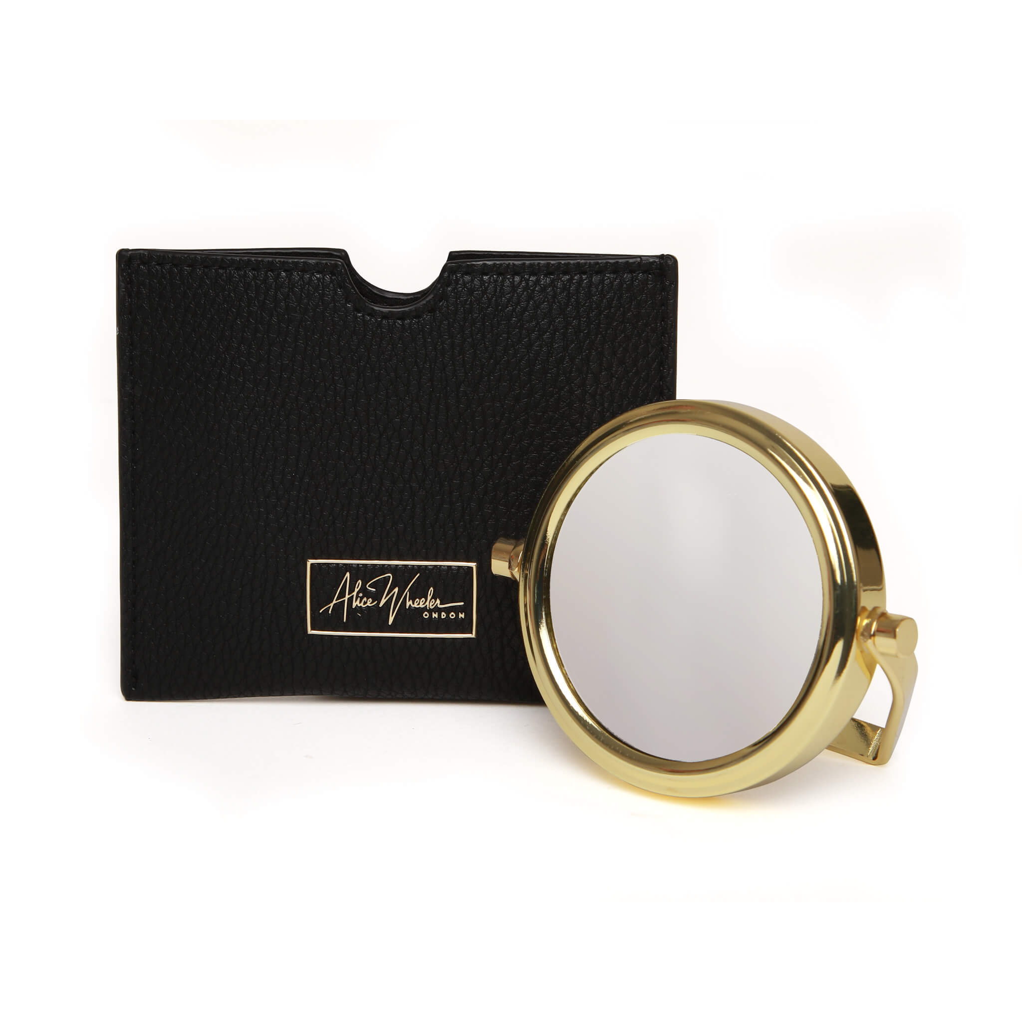 Mirror & Pouch In Black - 7x Magnification