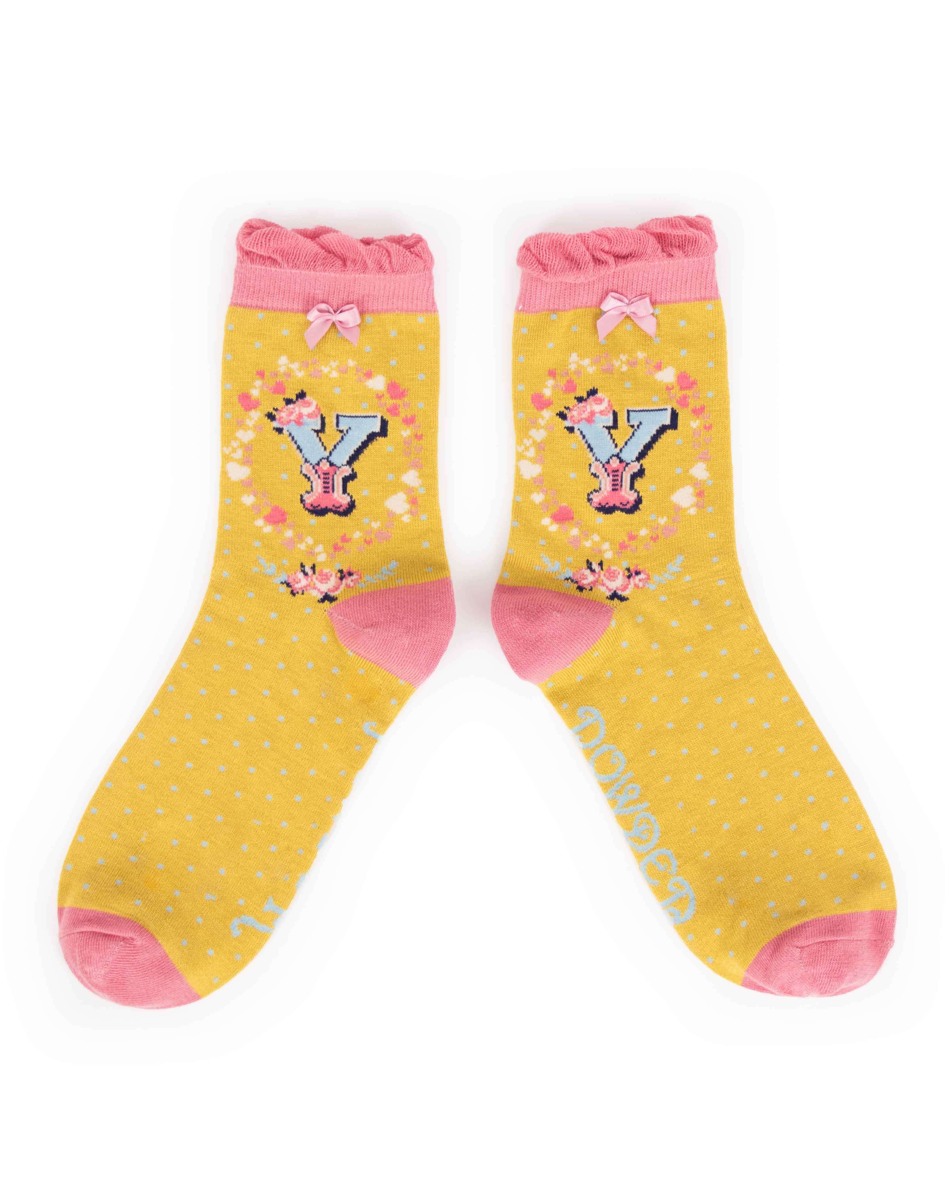 A-Z Ankle Socks - Letter Y