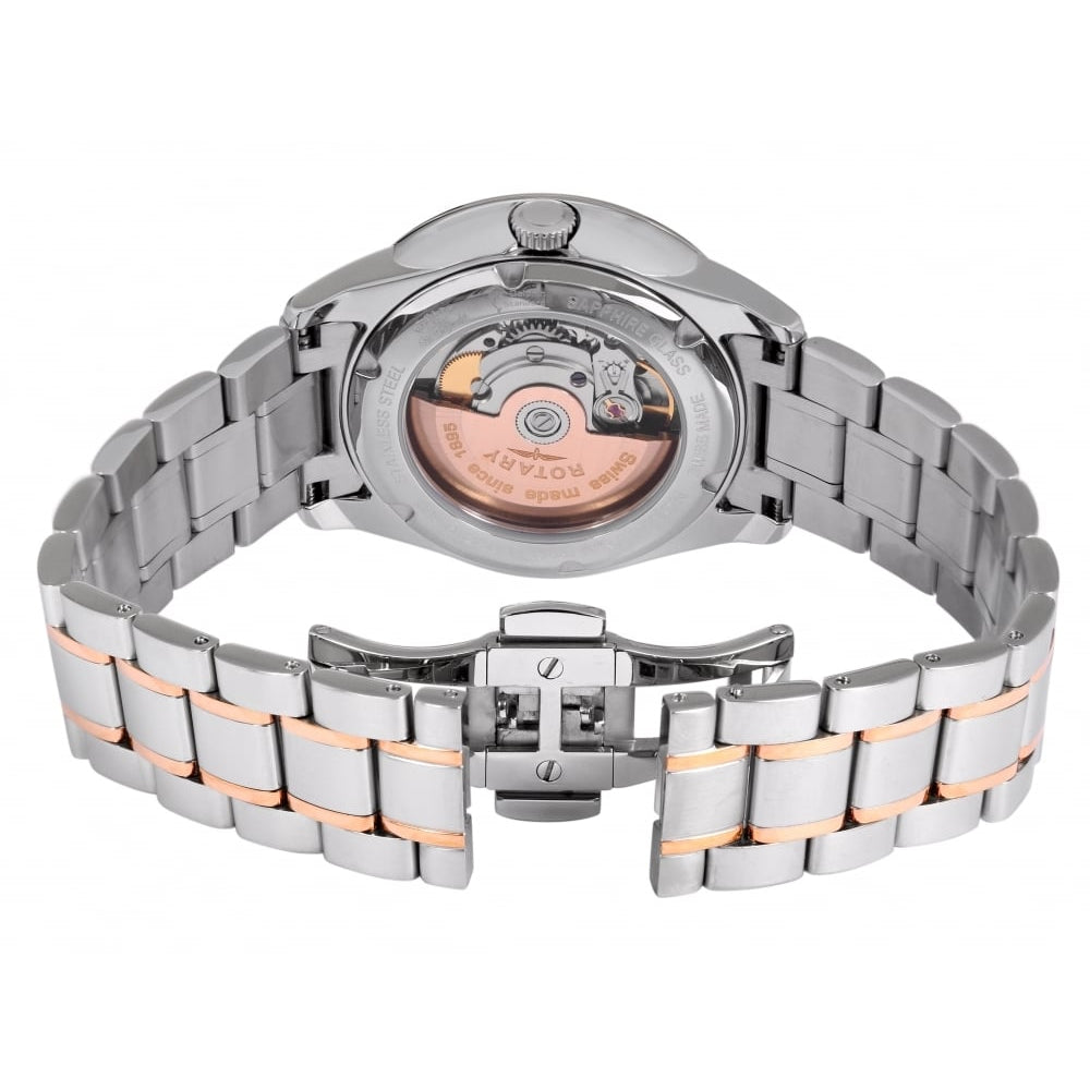 Les Originales Traditional Automatic Rose And Chrome Bracelet Watch