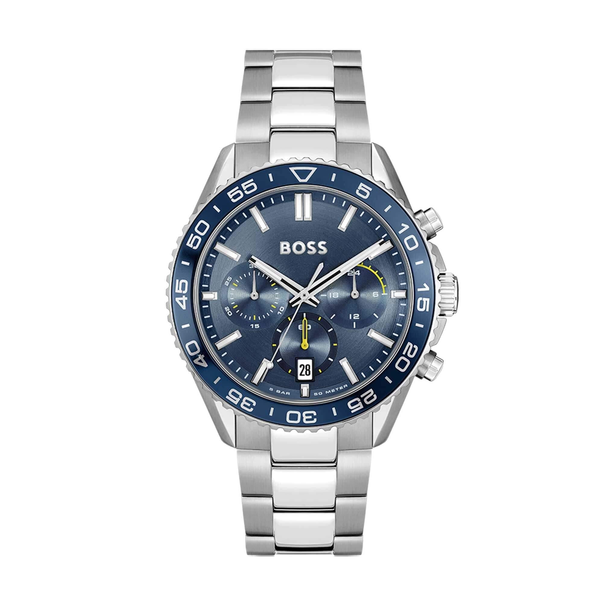 Runner Blue Chronograph Dial With SS Bracelet Strap Mens Watch