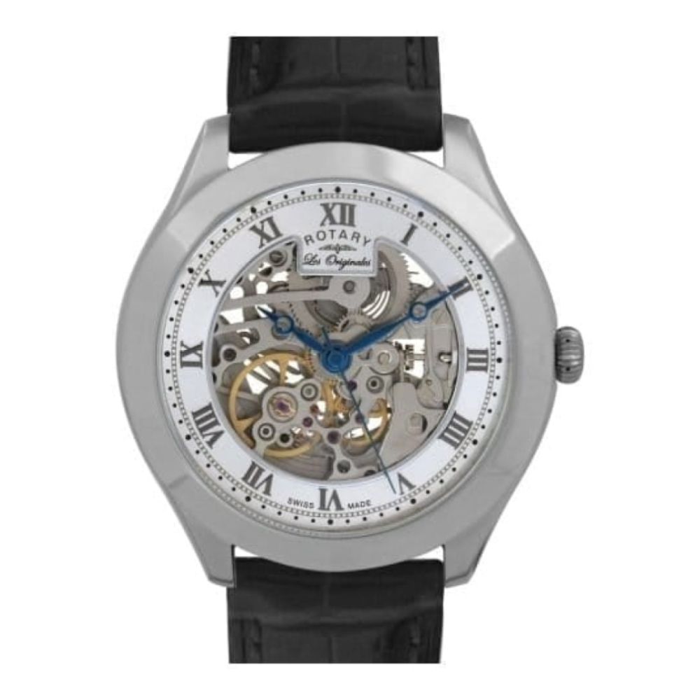 Black Leather Gents Mechanical Watch