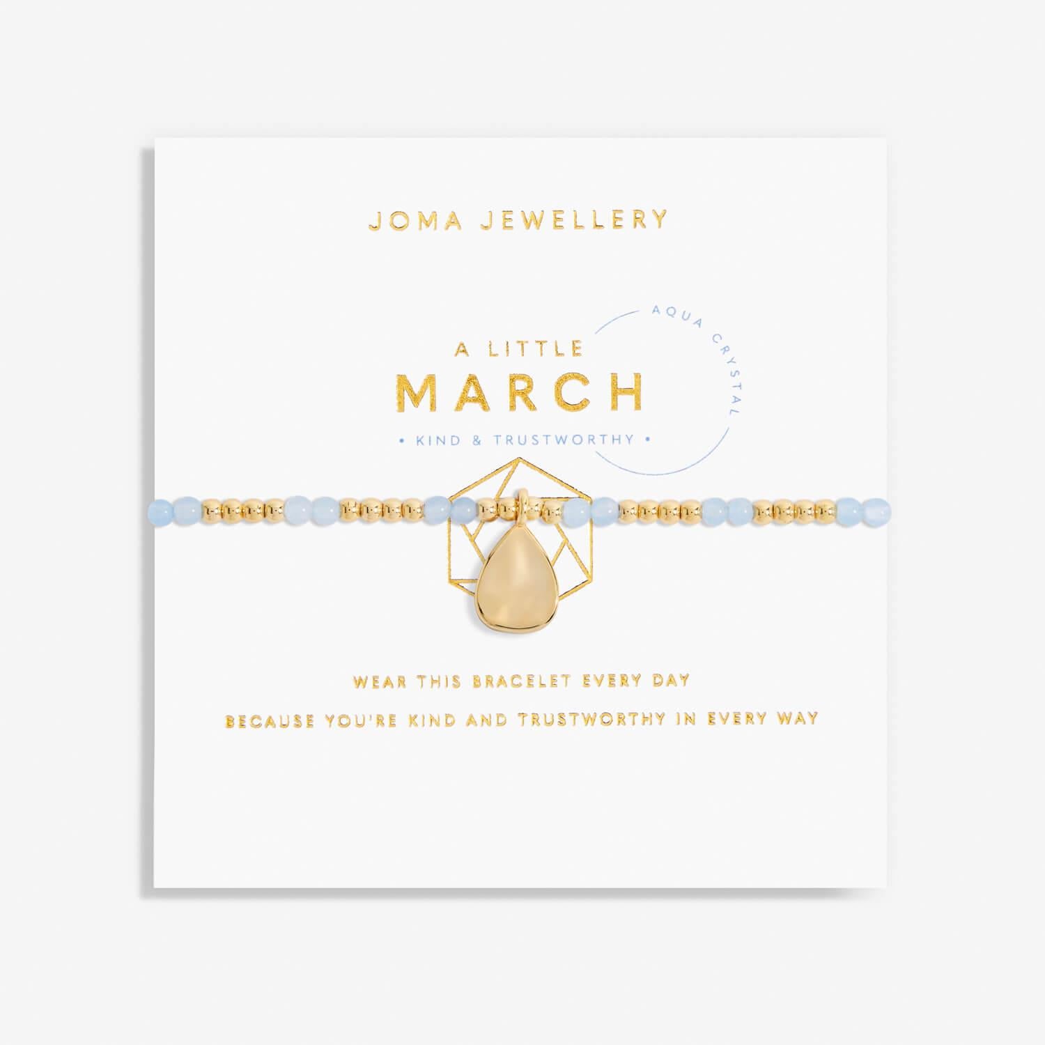March A Little Birthstone Gold Bracelet