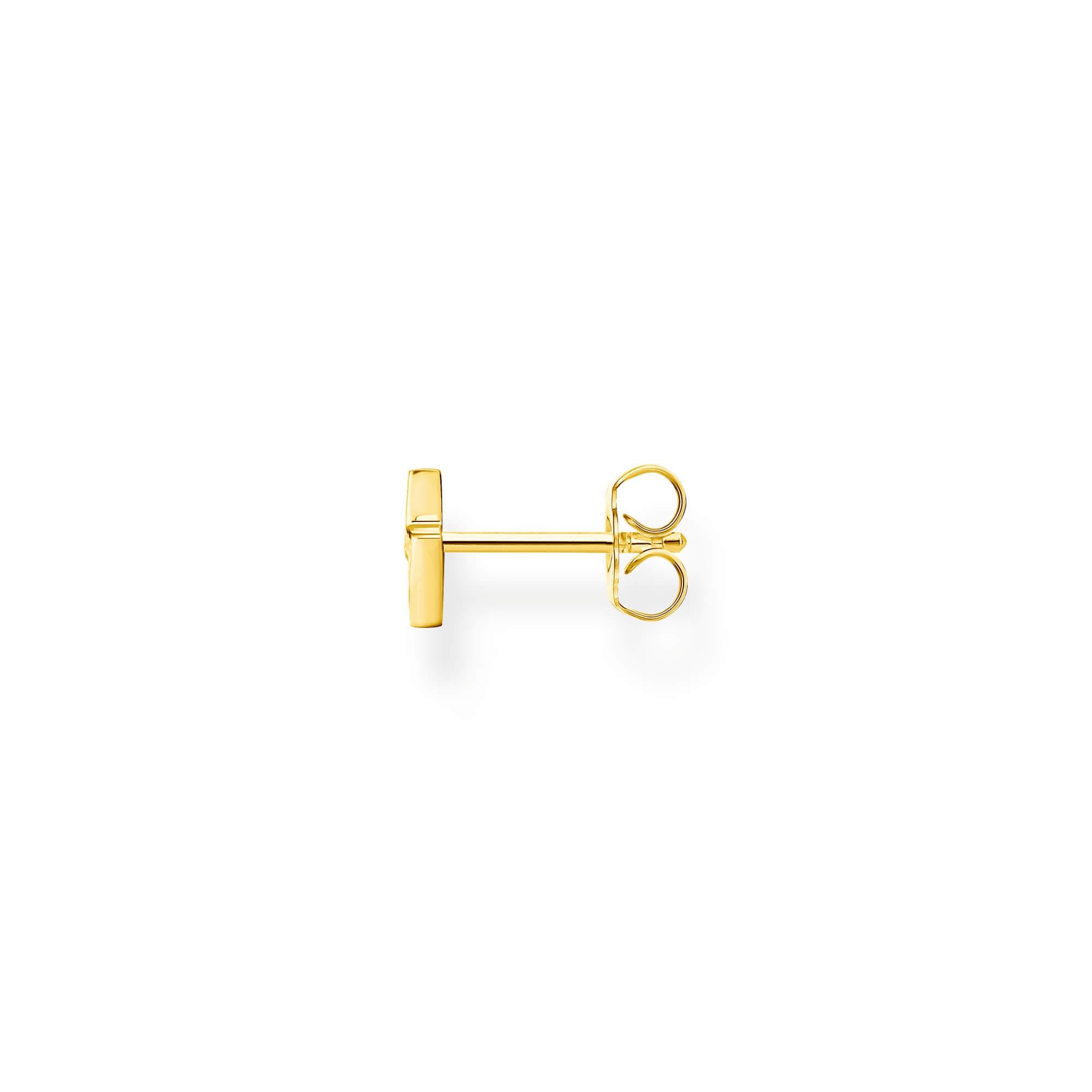 Gold Plated Single Ear Stud Flash With CZ