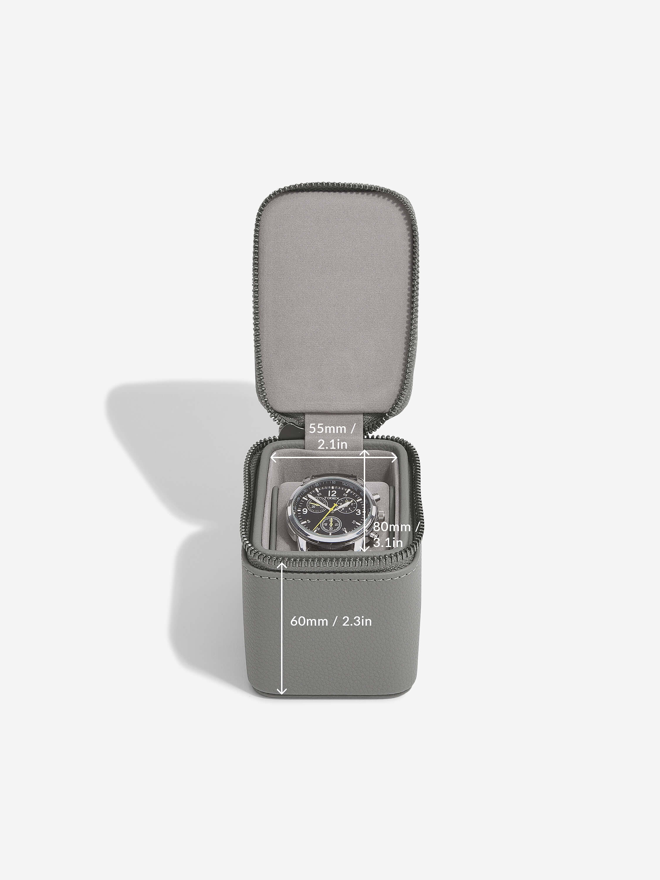 Slate Grey Single Zipped Watch Box