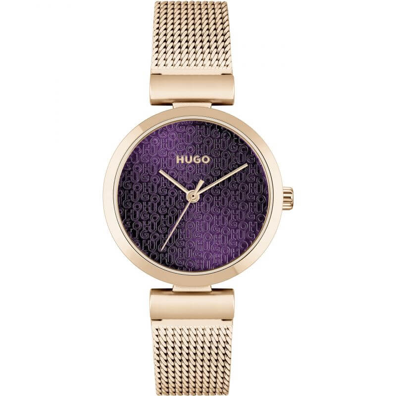 #SWEET RG Tone Mesh Strap Purple Dial Ladies Watch