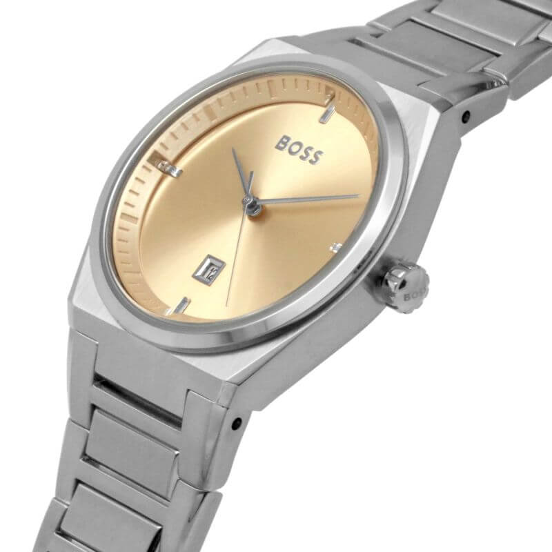 Steer Champagne Dial SS Bracelet Strap Ladies Watch