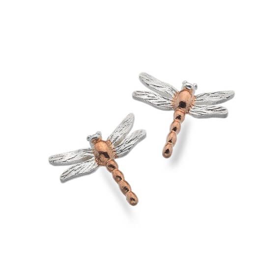 Origins Two Tone Dragonfly Stud Earrings