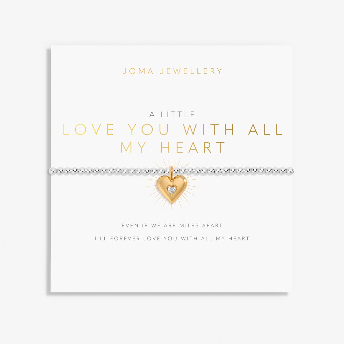 A Little 'Love You With All My Heart' Silver Plated Bracelet