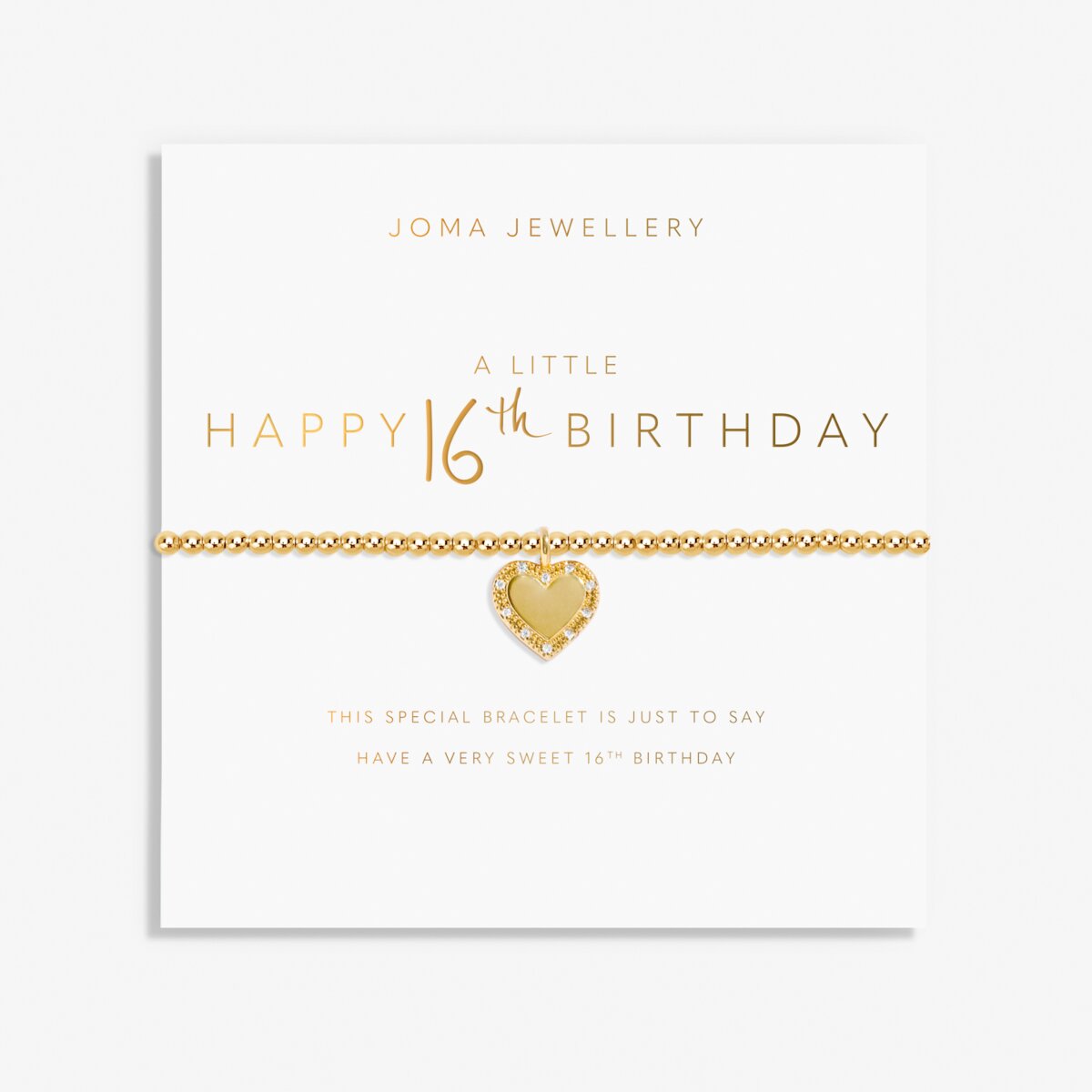 A Little 'Happy 16th Birthday' Gold Plated Bracelet