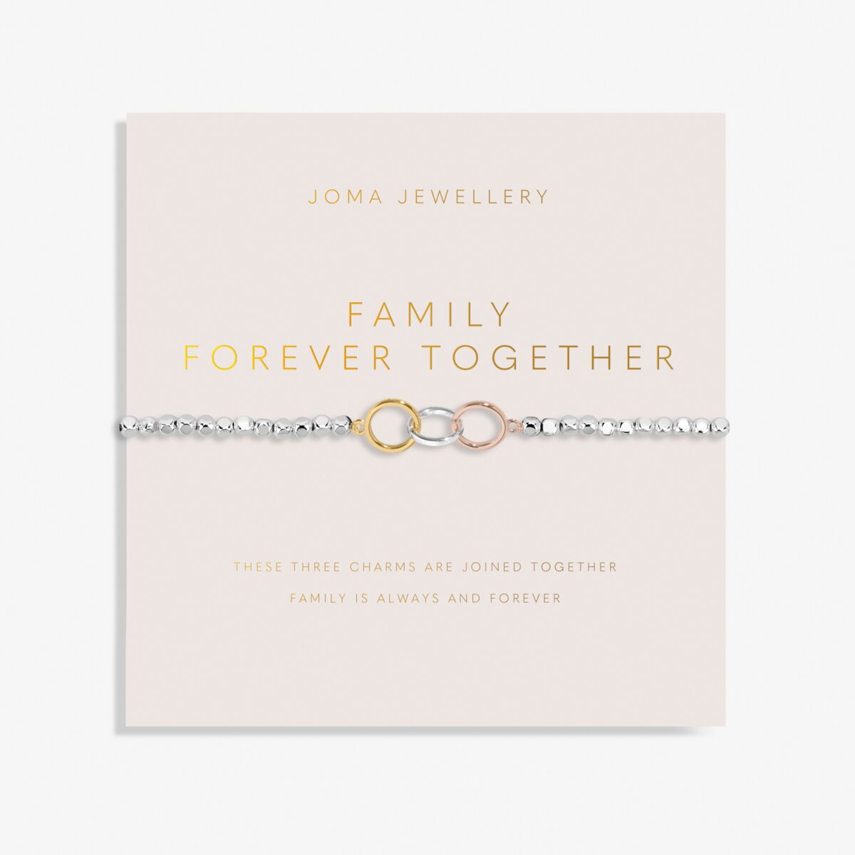 Forever Yours 'Family Forever Together' Trio In Silver, Gold & RG Plated Bracelet