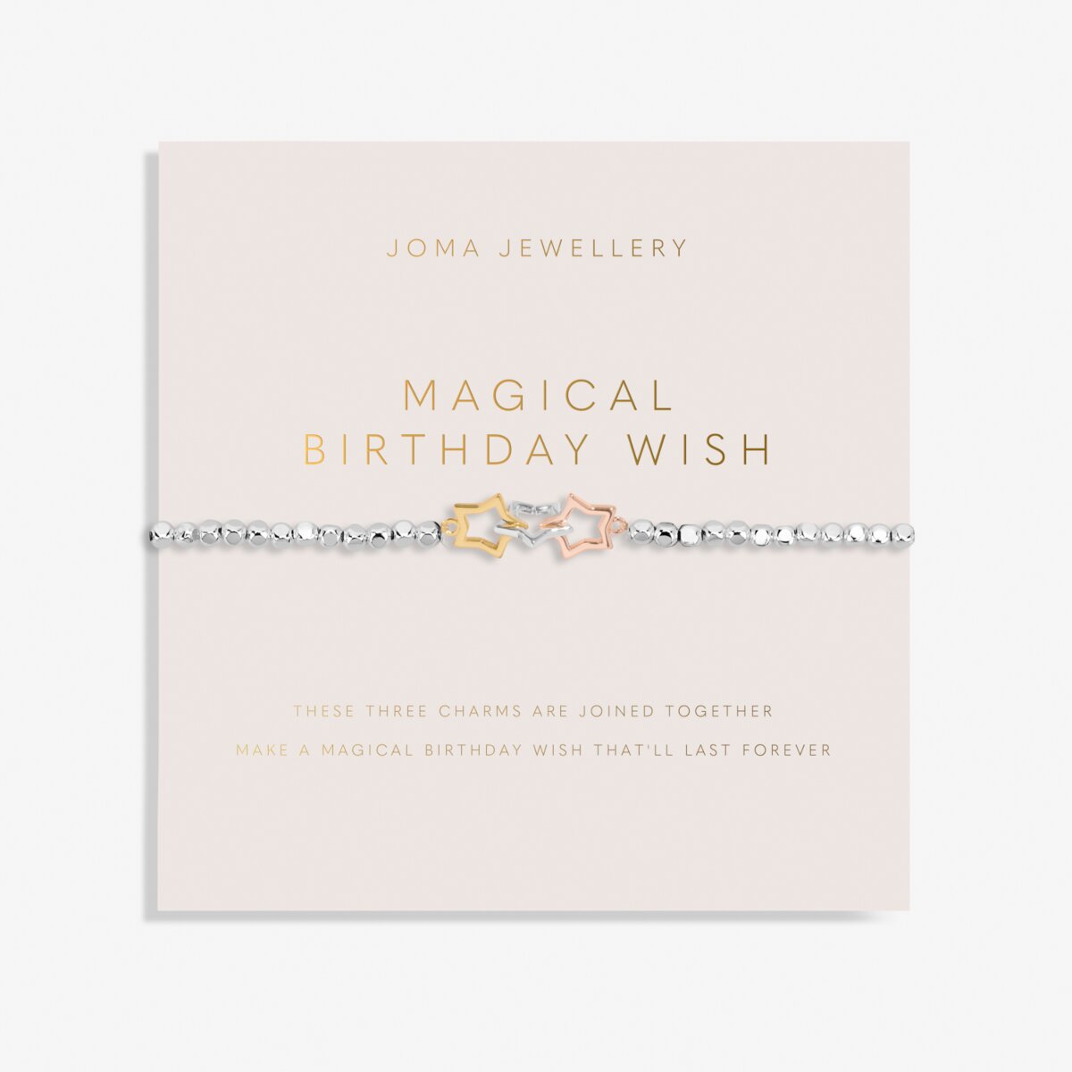 Forever Yours 'Magical Birthday Wish' Trio In Silver, Gold & RG Plated Bracelet