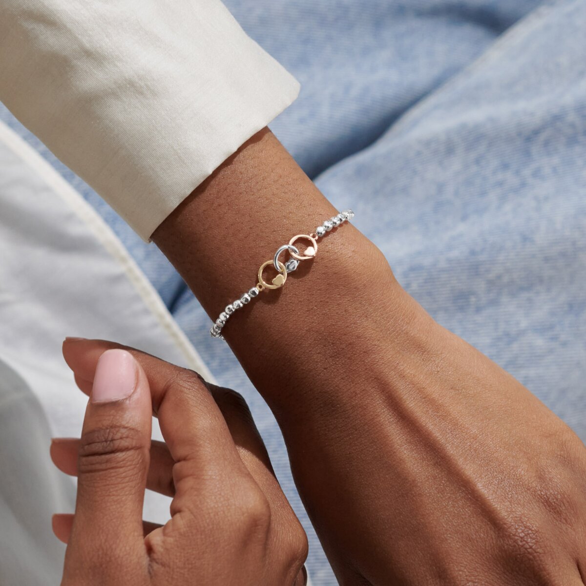 Forever Yours 'Dream Believe Achieve' Trio In Silver, Gold & RG Plated Bracelet