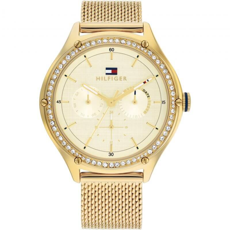 Lexi Gold Plated Mesh Strap With Gold Dial Watch