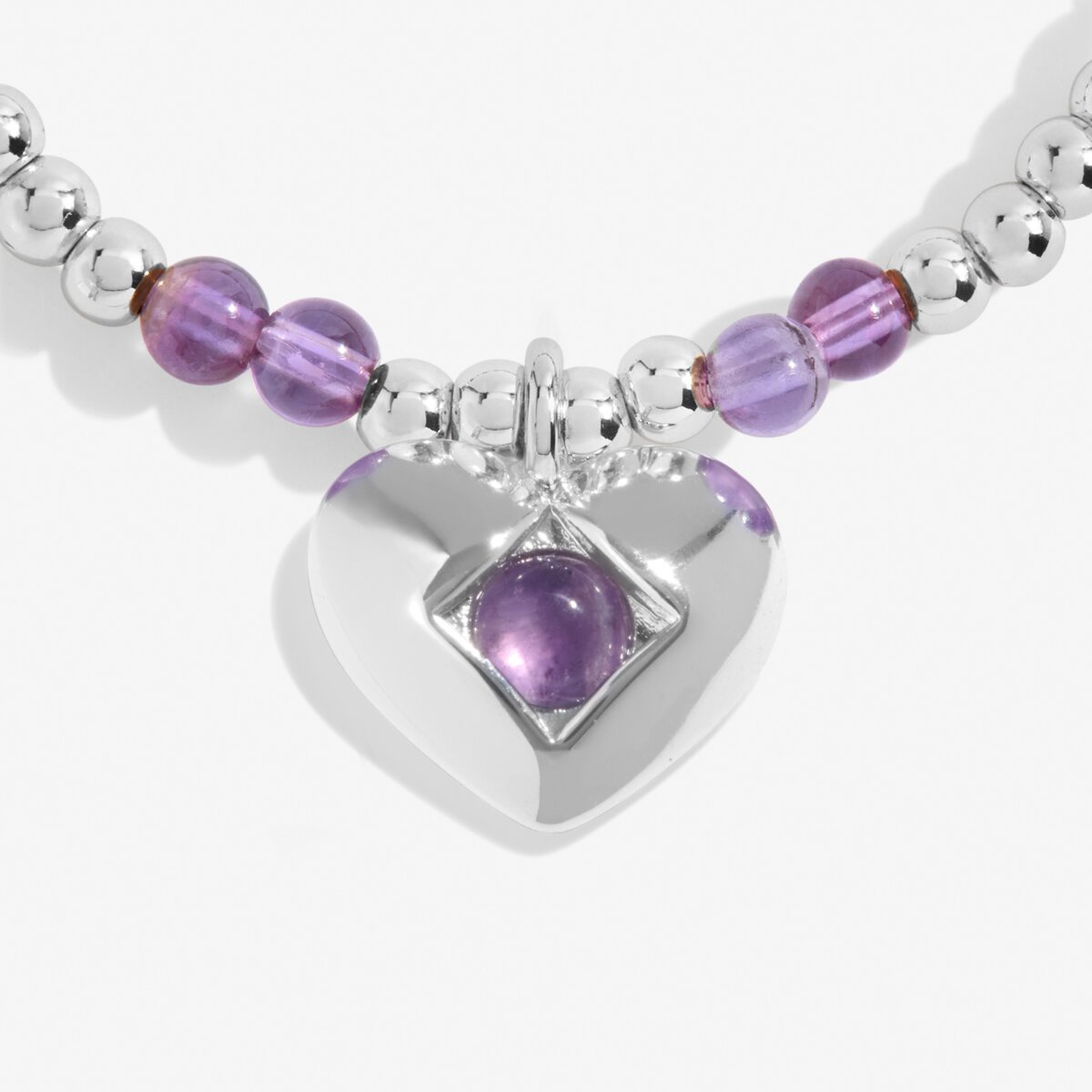 Birthstone A Little 'February' Silver Plated Bracelet