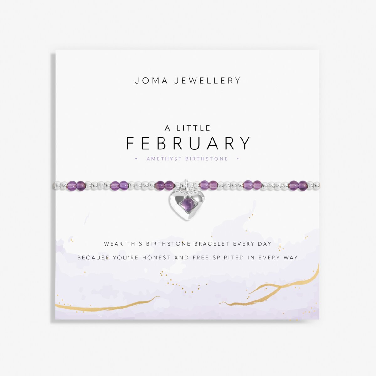 Birthstone A Little 'February' Silver Plated Bracelet
