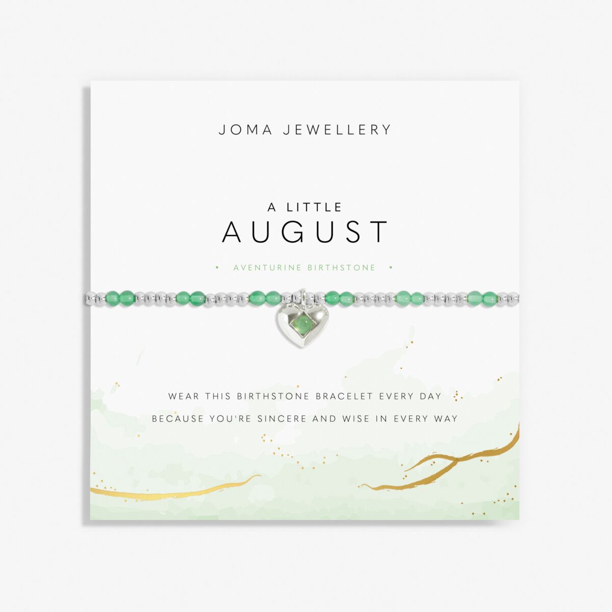 Birthstone A Little 'August' Silver Plated Bracelet