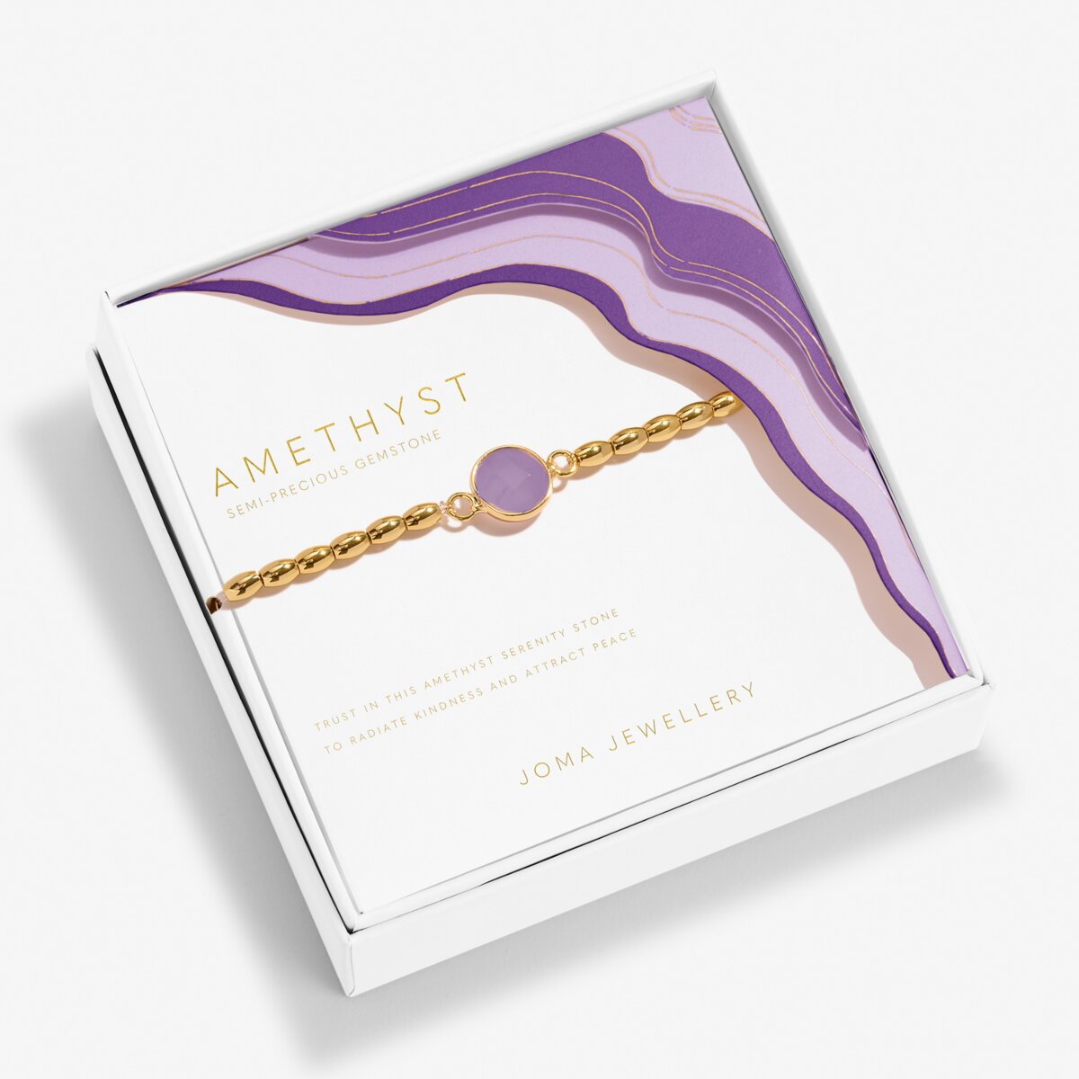 Serenity Stones Amethyst Gold Plated Bracelet