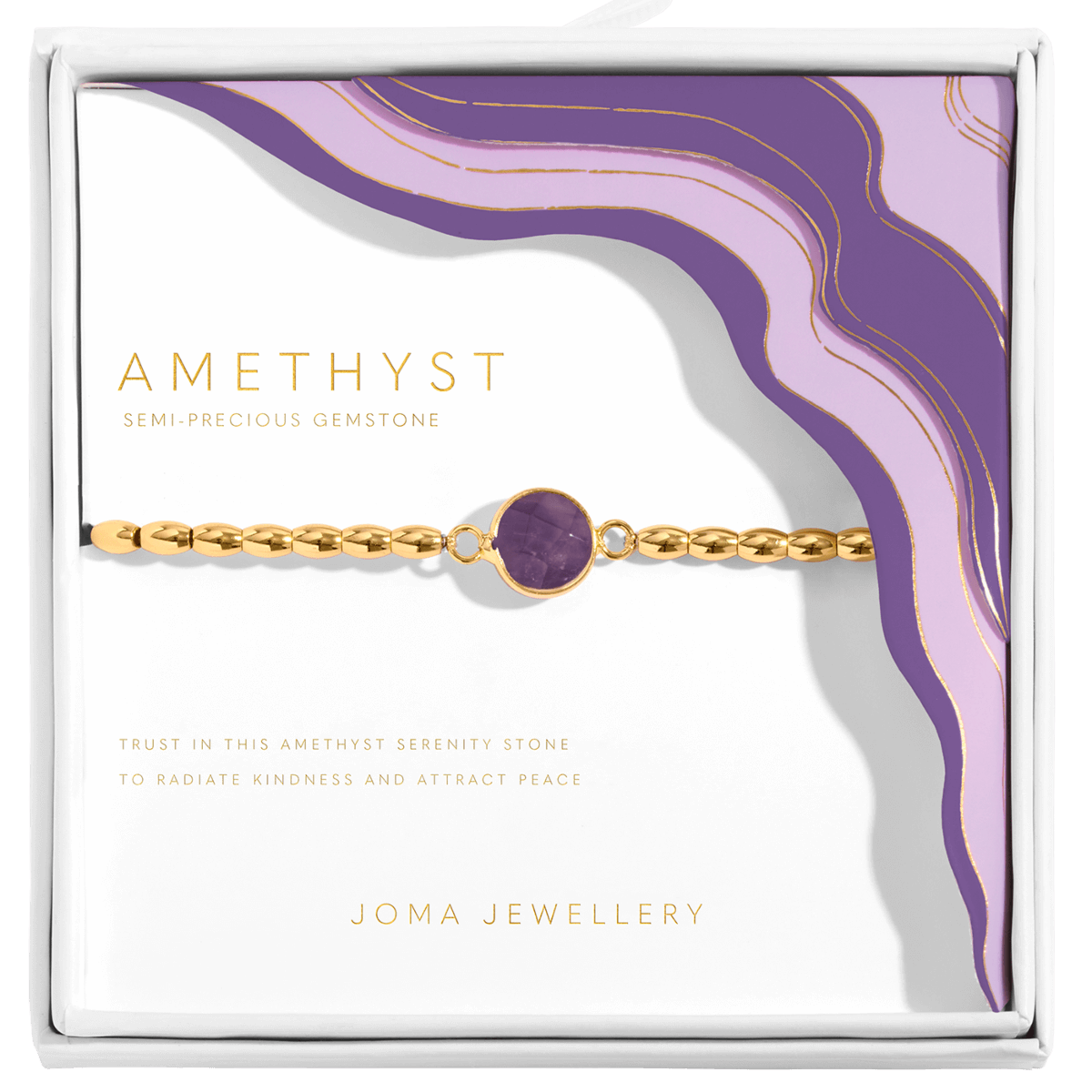 Serenity Stones Amethyst Gold Plated Bracelet