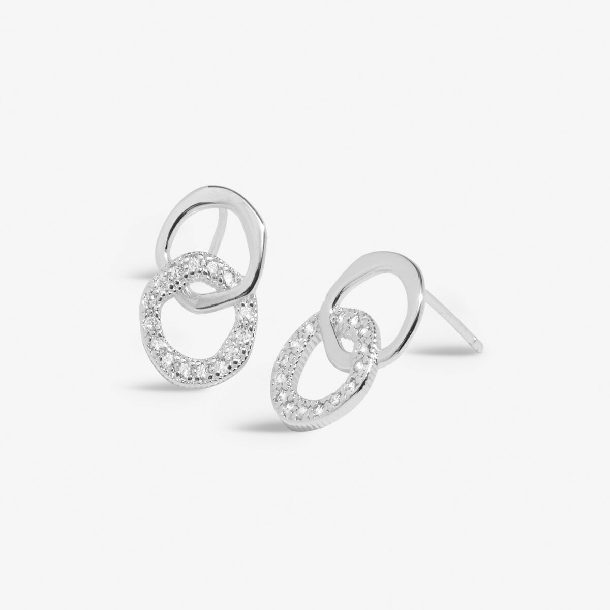 Soul Shine Linked Circles Silver Plated Earrings Stack