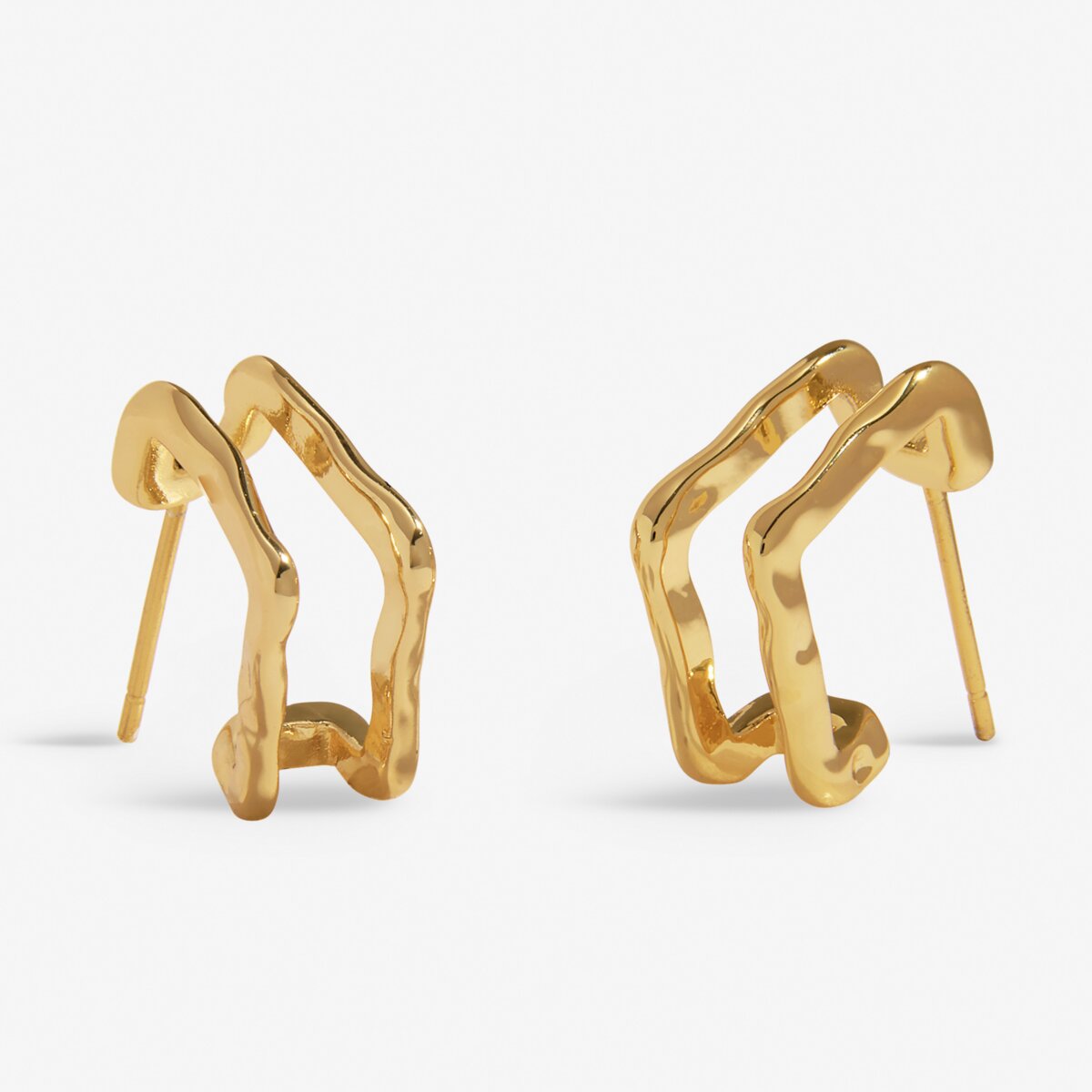 Soul Shine Textured Pearl Hoop Gold Plated Earrings Stack