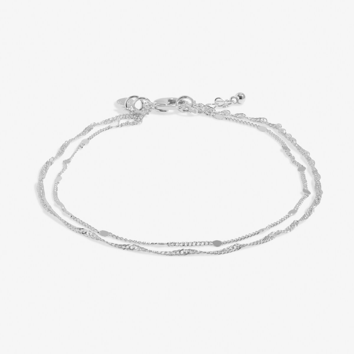 Layered Twist Silver Plated Anklet
