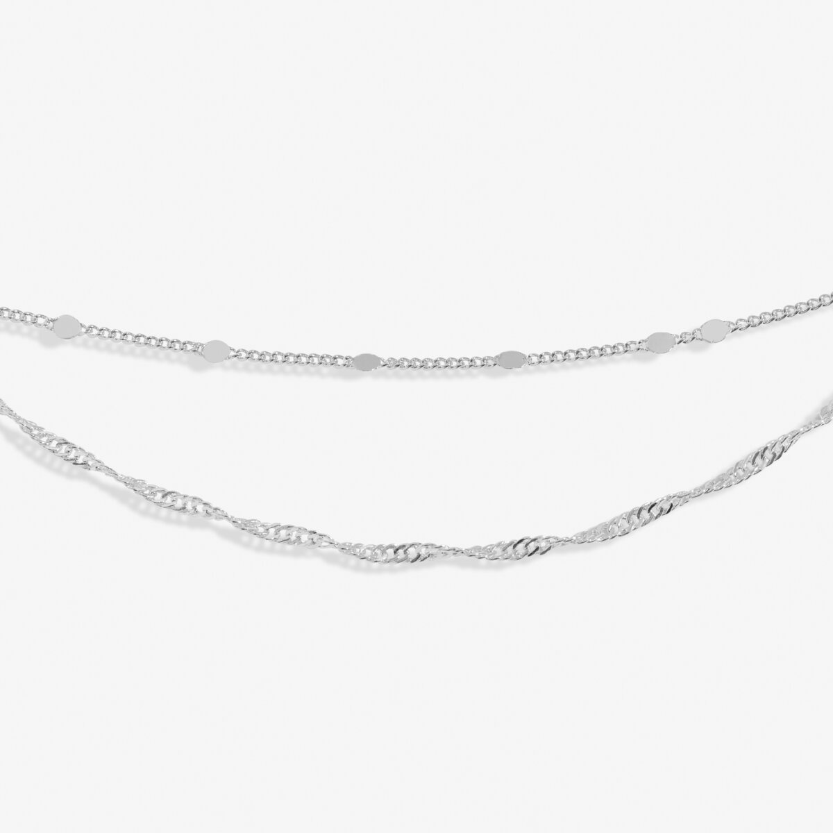 Layered Twist Silver Plated Anklet