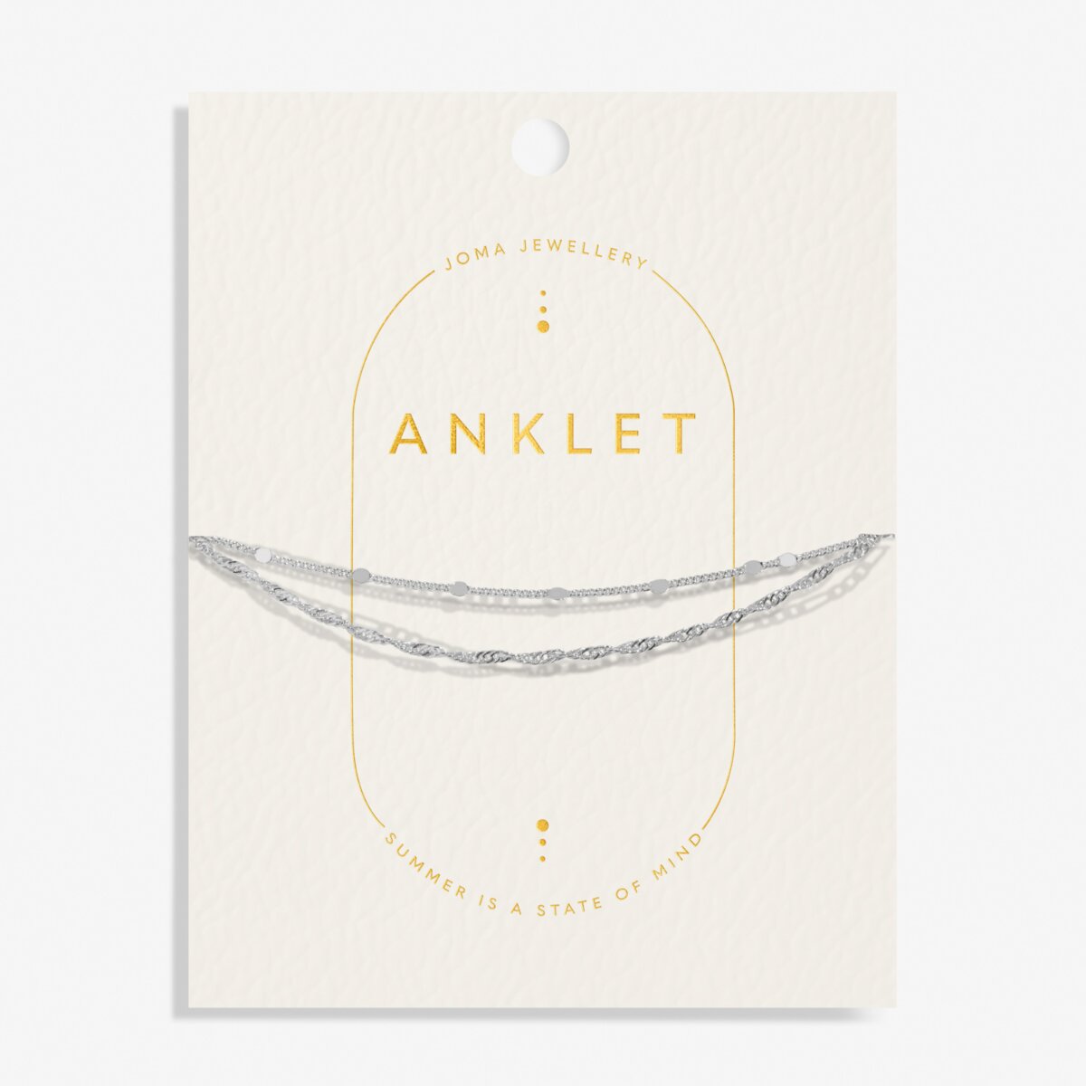Layered Twist Silver Plated Anklet