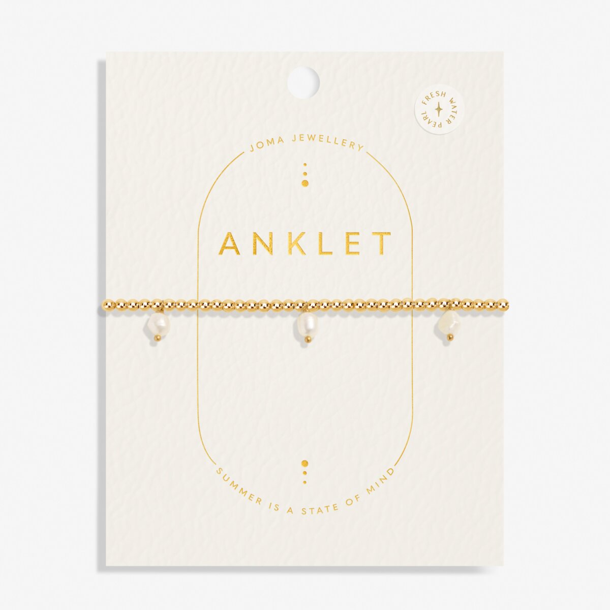Three Pearl Gold Plated Anklet