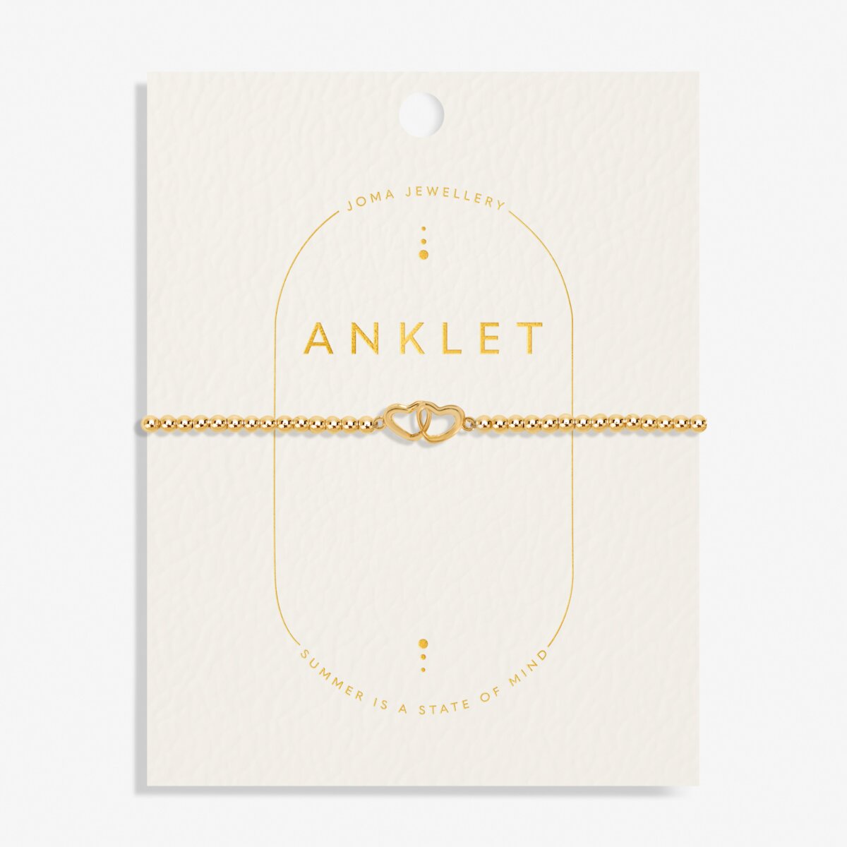 Linked Heart Gold Plated Anklet