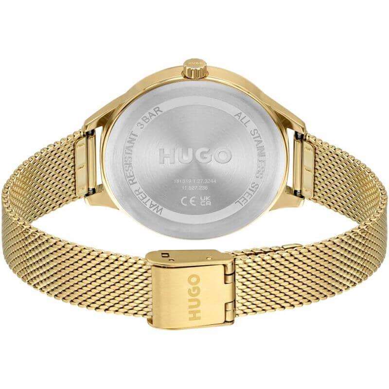 FLASH Grey Dial & Gold Plated Mesh Strap Ladies Watch