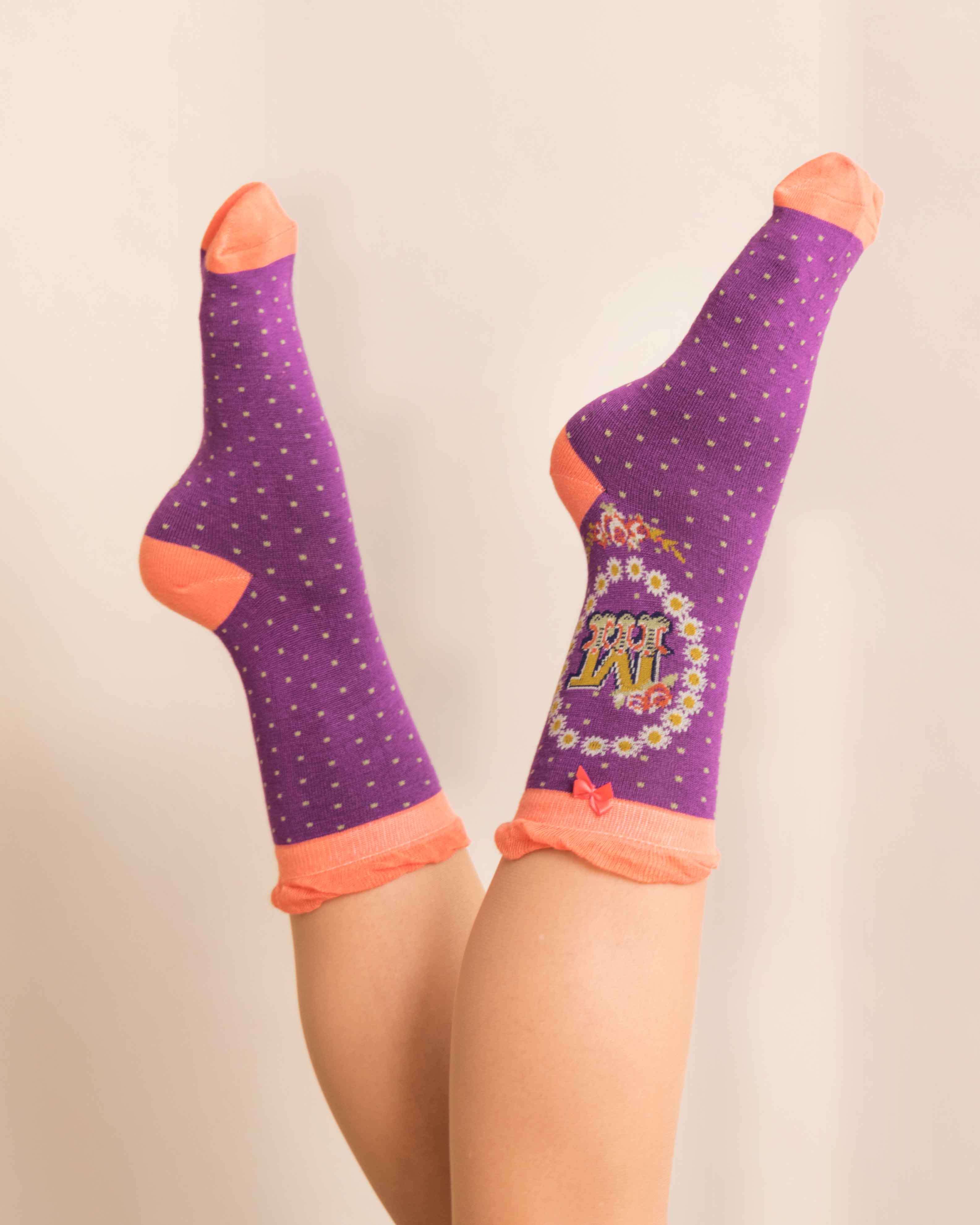 A-Z Ankle Socks - Letter M
