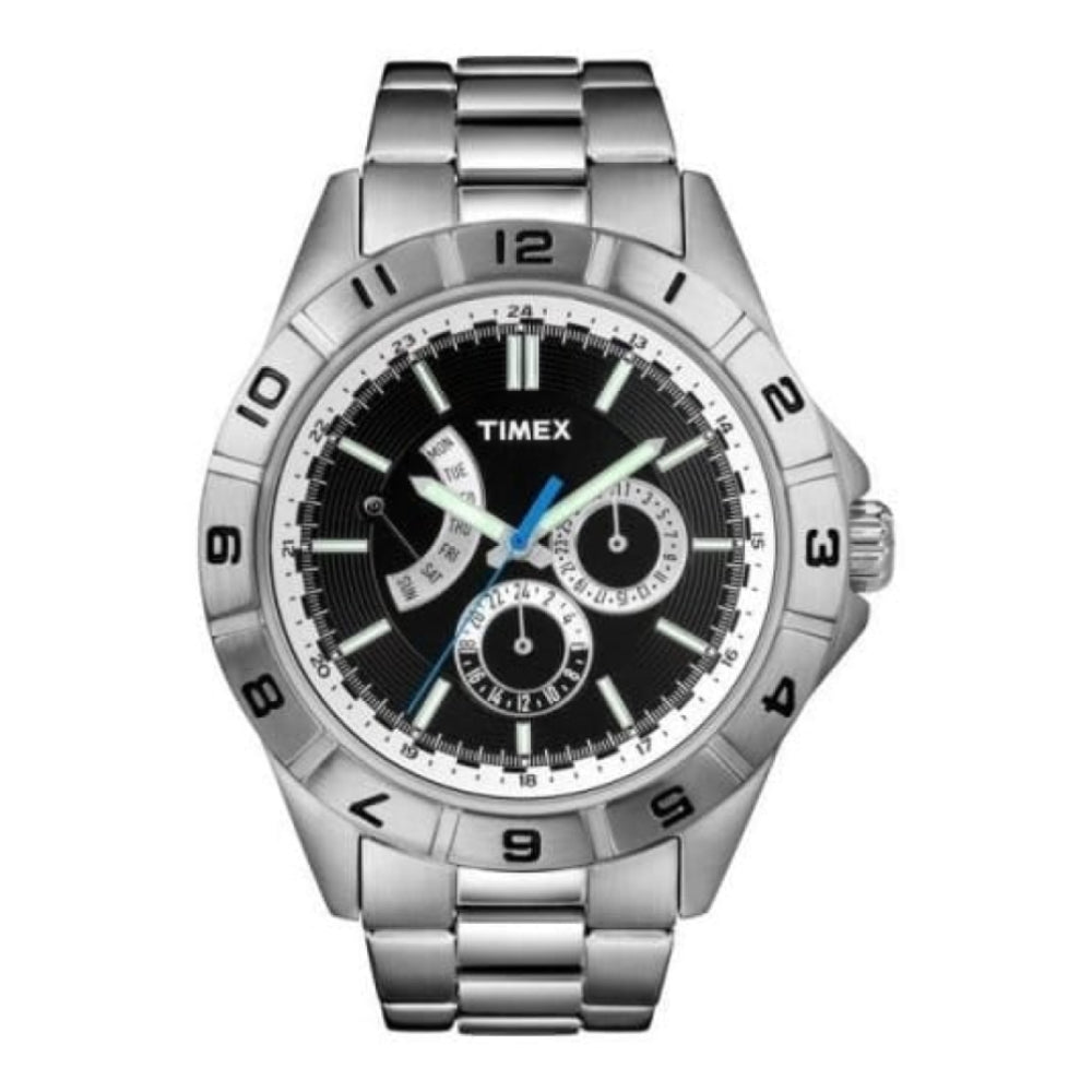 Gents Black Chronograph Dial With Stainless Steel Bracelet Watch