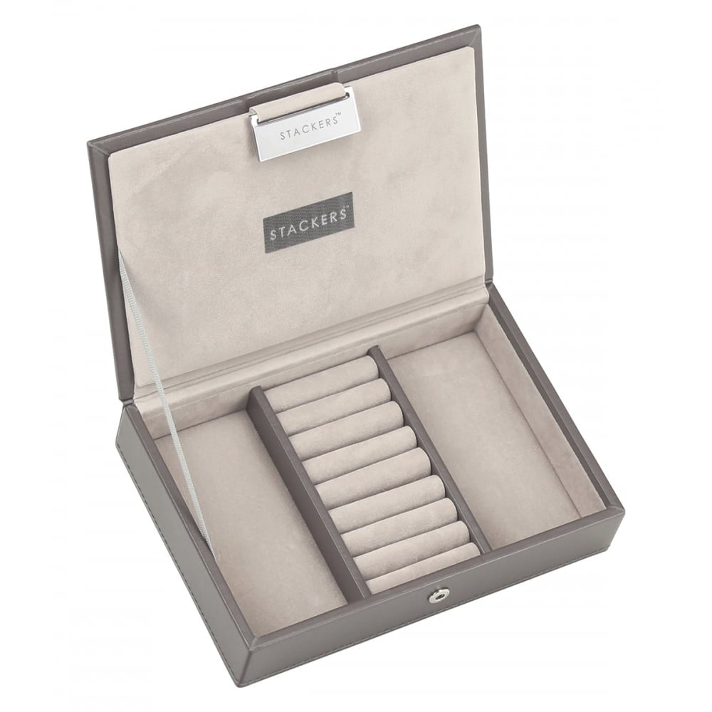 Grey Lidded Mini Ring Storage Box