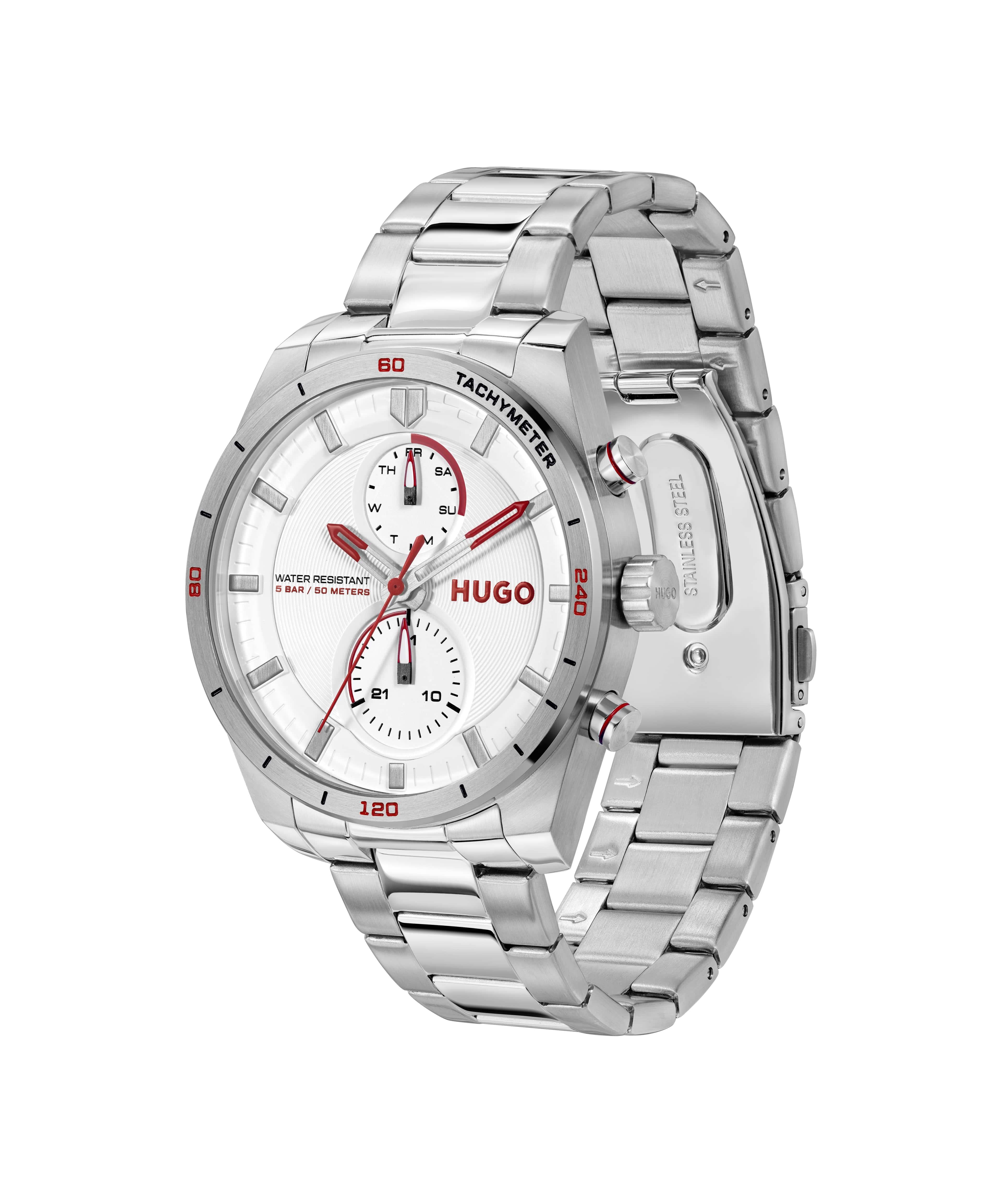 #Fast White Dial With SS Bracelet Strap Gents Watch