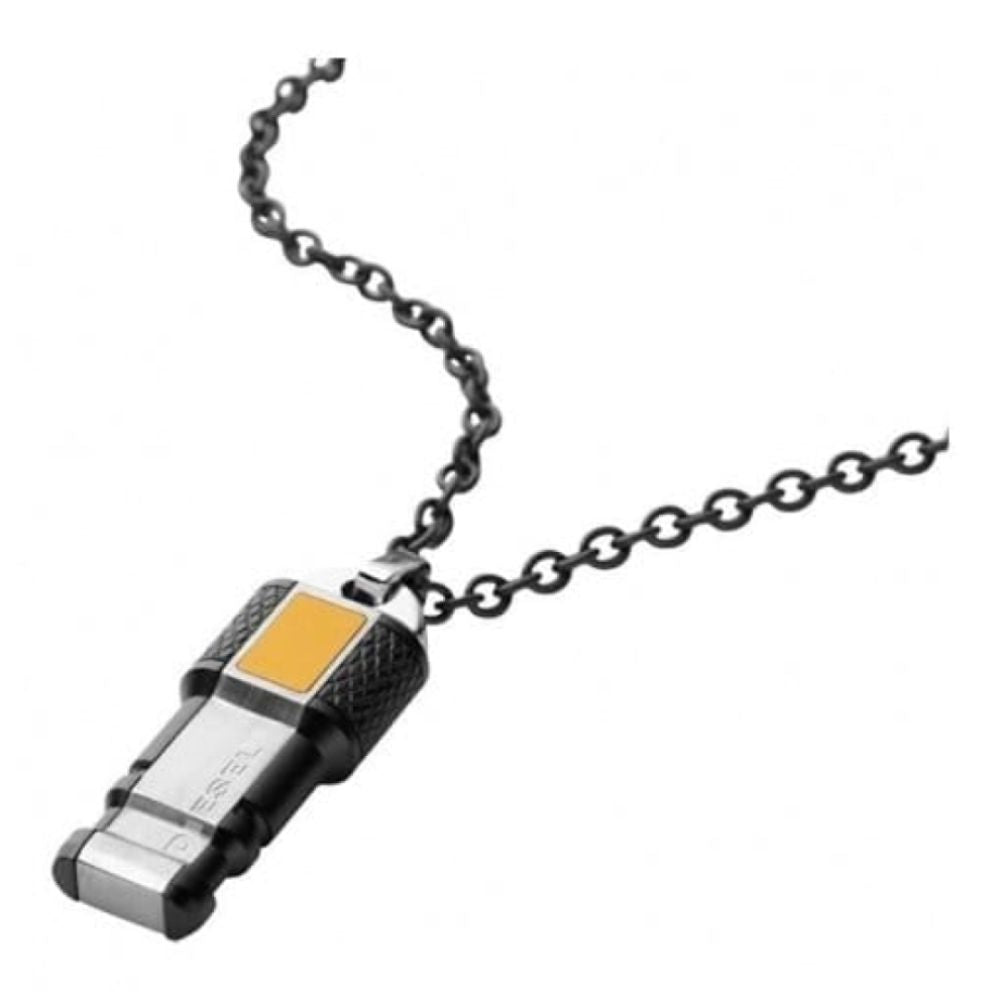 Gents Black Stainless Steel Pendant Necklace