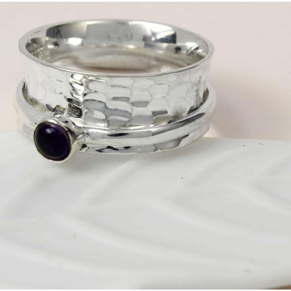 Amethyst Cab Spinning Ring