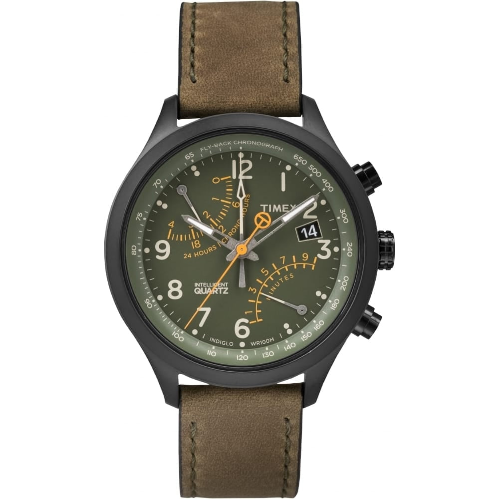 IQ MENS FLY-BACK OLIVE DIAL STP
