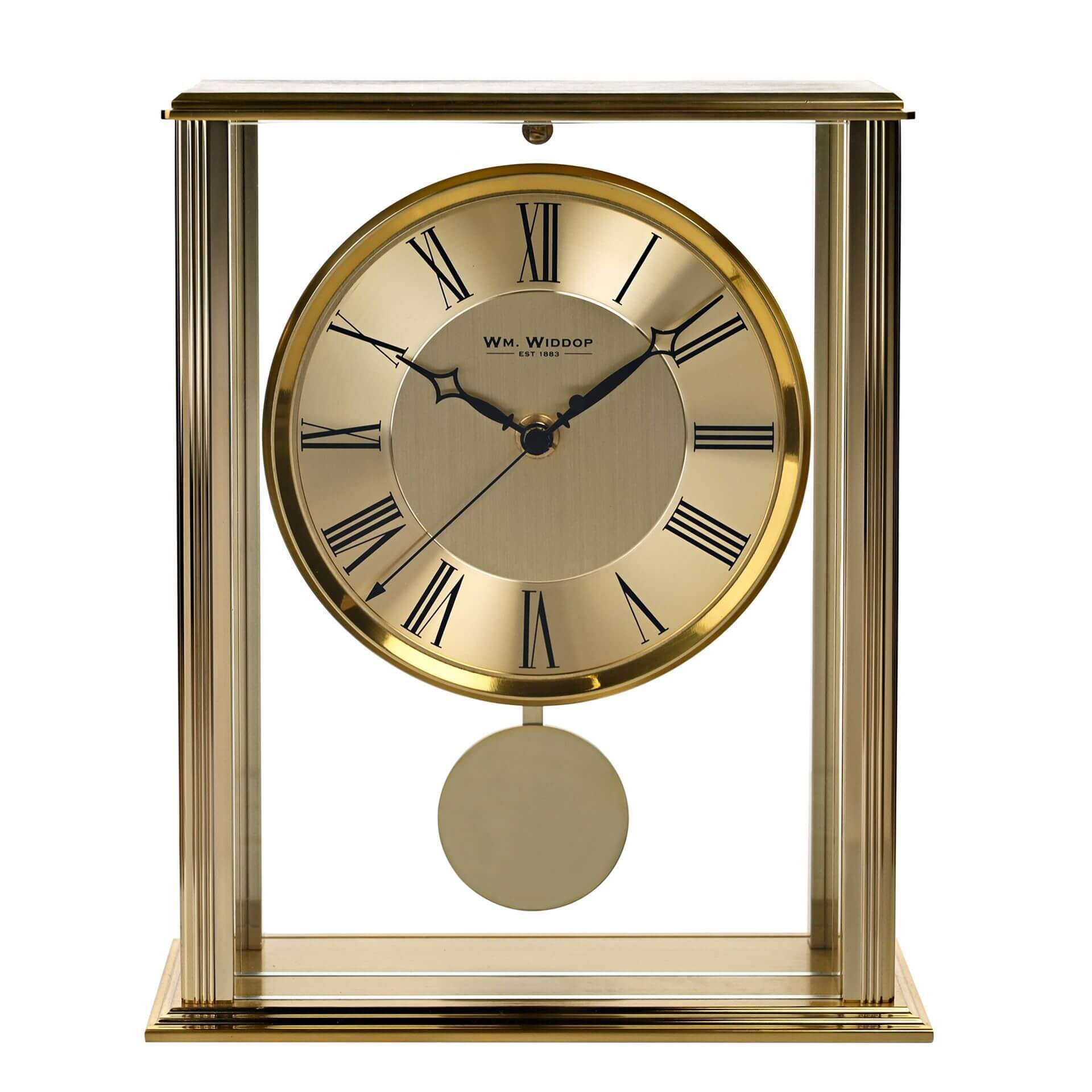 Gold Mantel Clock With Pendulum