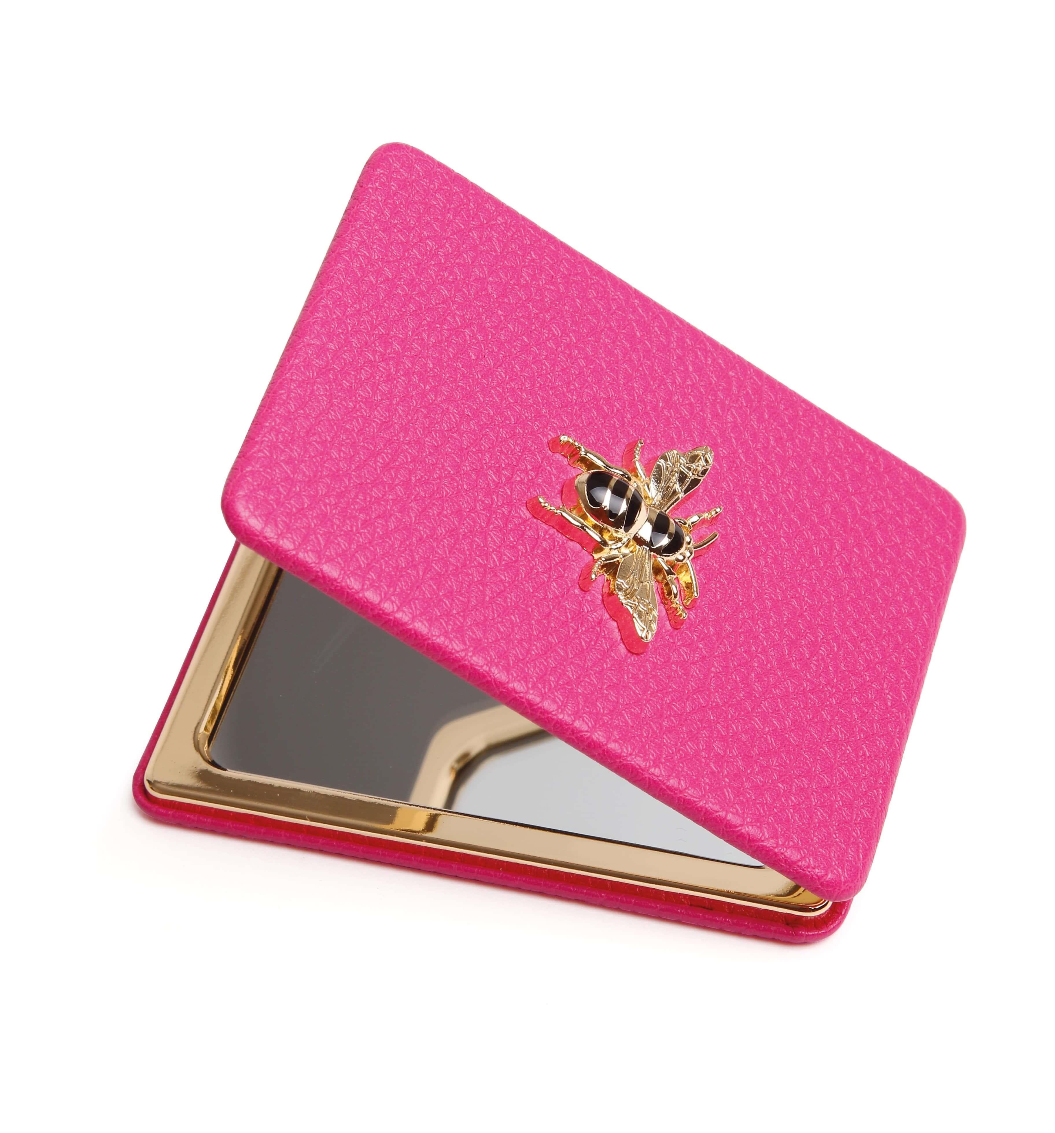 Square Mirror Compact In Hot Pink