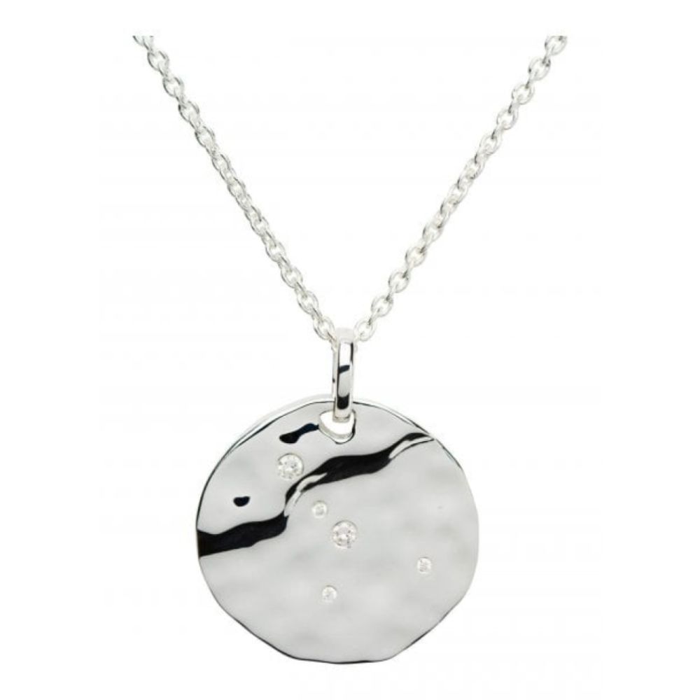 Sterling Silver 925 Pendant With Cz Incl. Chain. Cancer